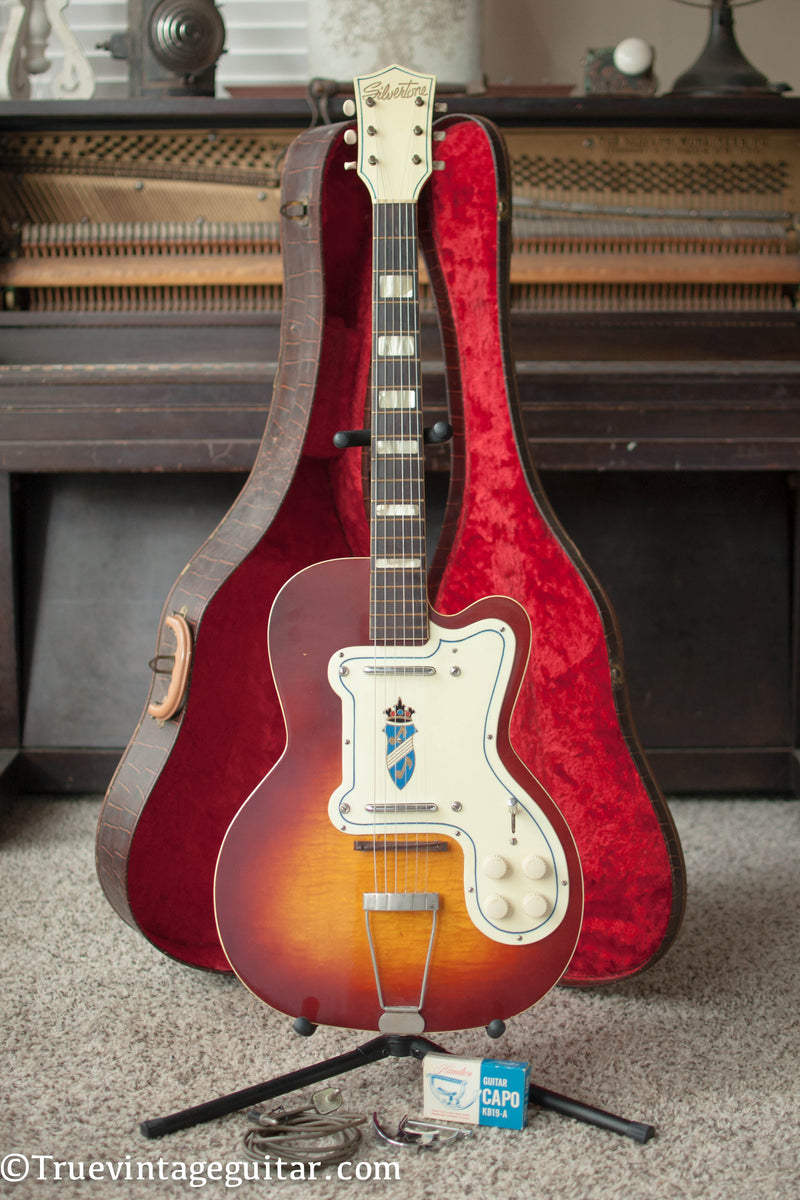 Vintage 1956 Silvertone 1382 electric guitar, Kay Thin Twin