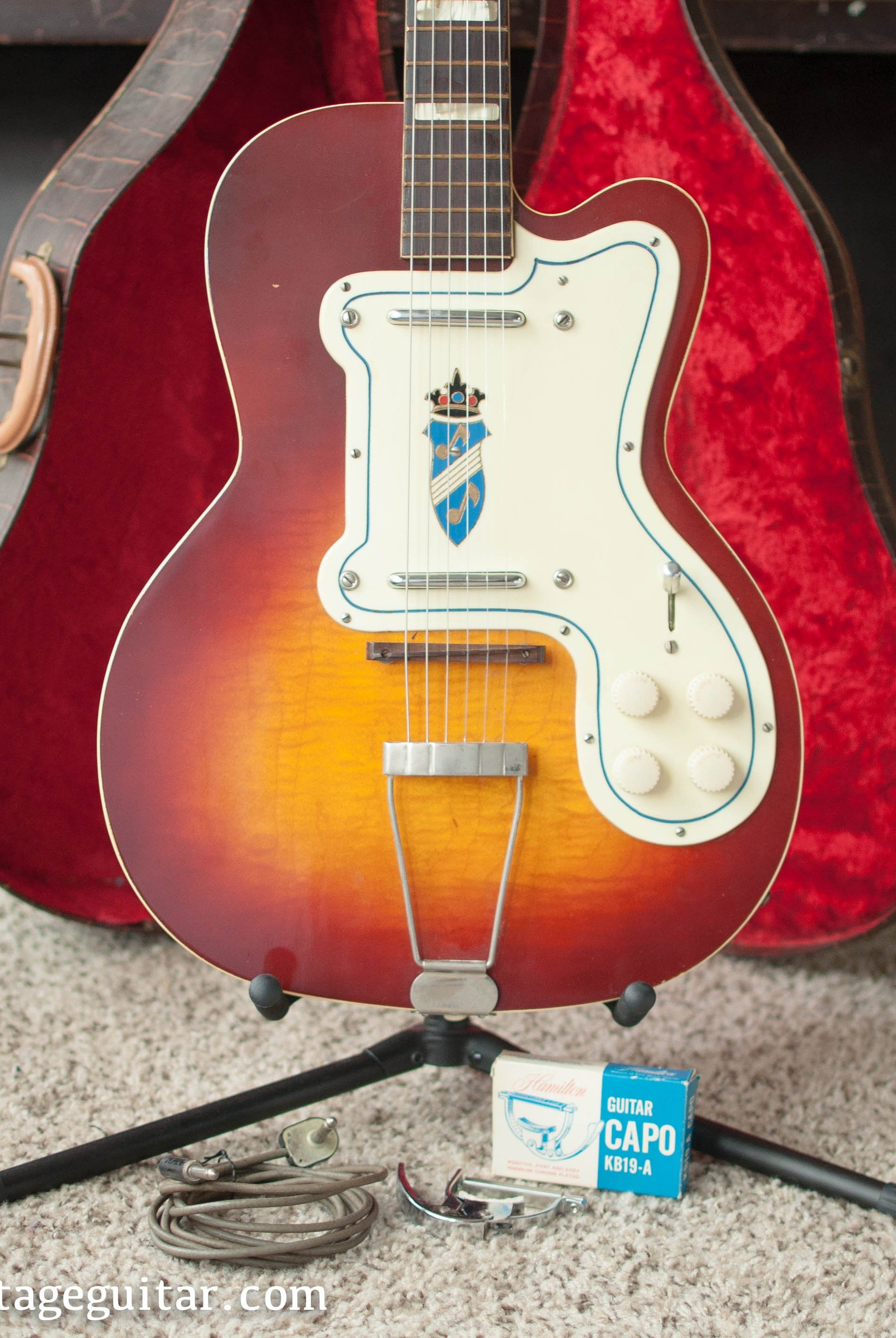 Vintage Silvertone 1382 Guitar, Kay Thin Twin, 1956