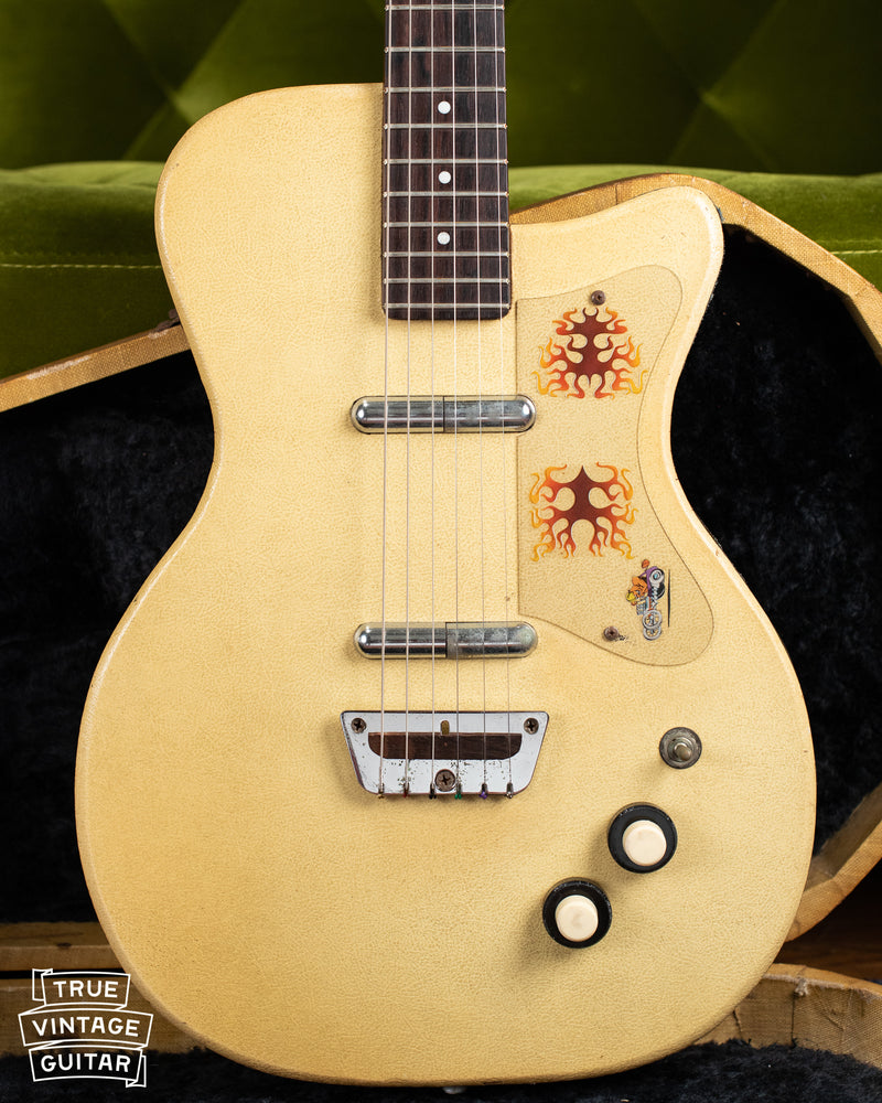 Vintage Danelectro cream white electric guitar