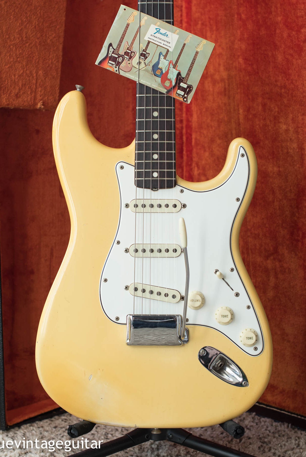 Vintage 1966 Fender Stratocaster electric guitar Olympic White