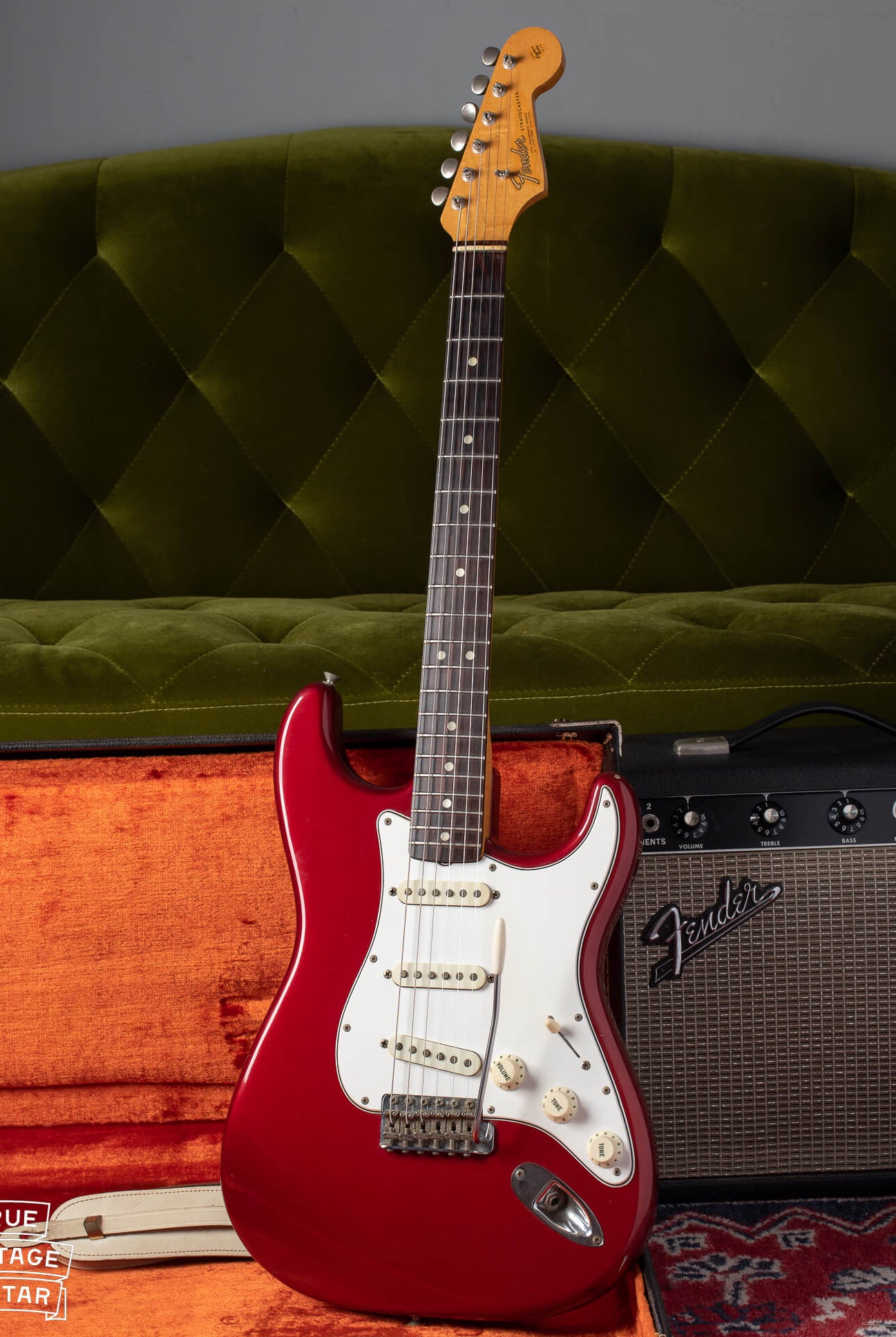 1965 Fender Stratocaster in candy apple red metallic finish