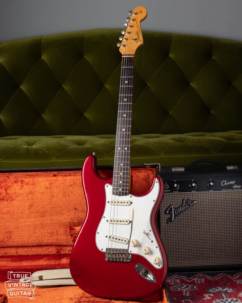 1965 Fender Stratocaster in candy apple red metallic finish