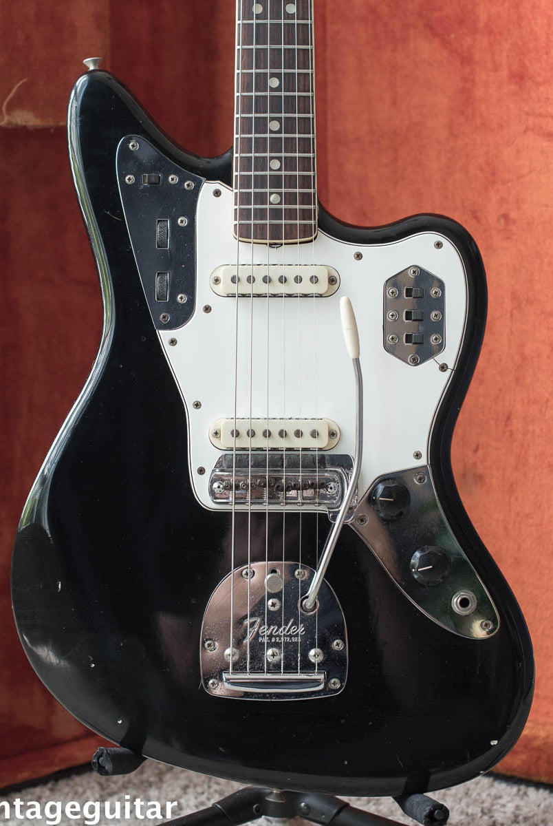 1966 Fender Jaguar Black vintage electric guitar