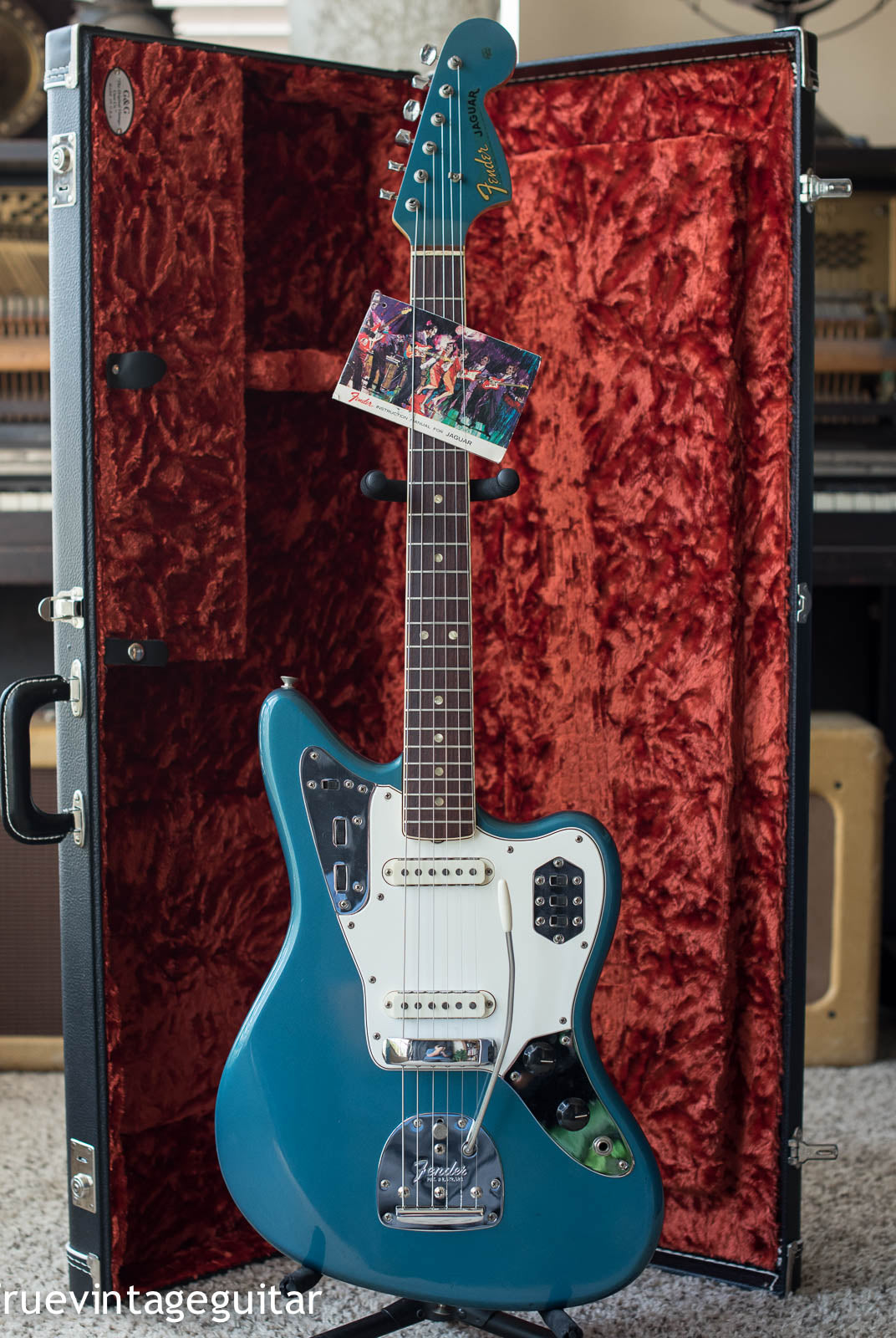 Vintage 1966 Fender Jaguar Lake Placid Blue Metallic electric guitar
