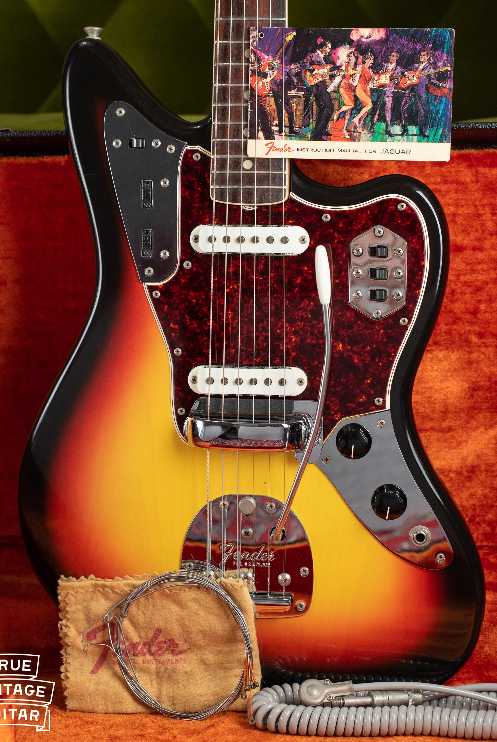 Vintage 1966 Fender Jaguar Sunburst interior pictures