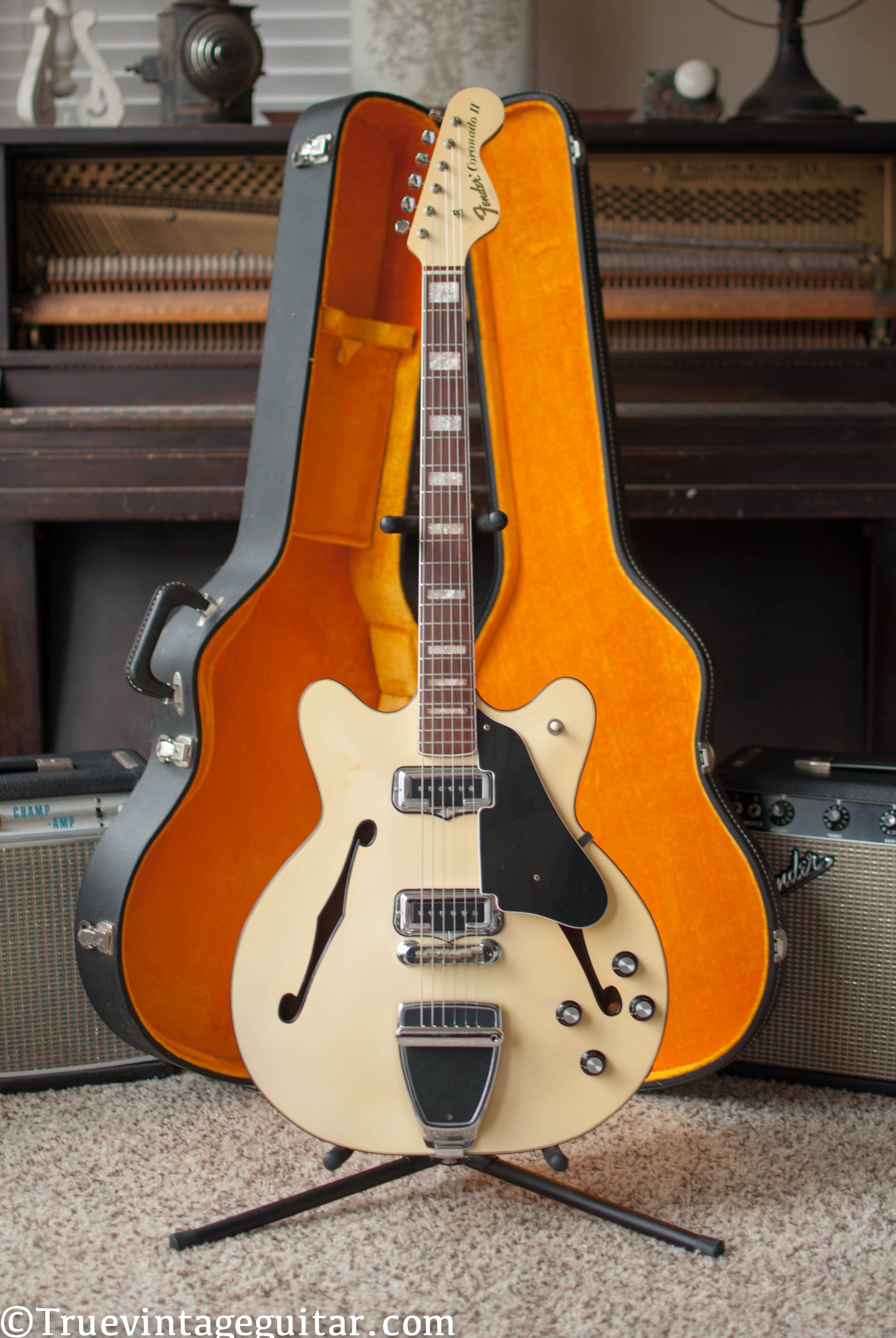 Vintage 1967 Fender Coronado II electric guitar Olympic White