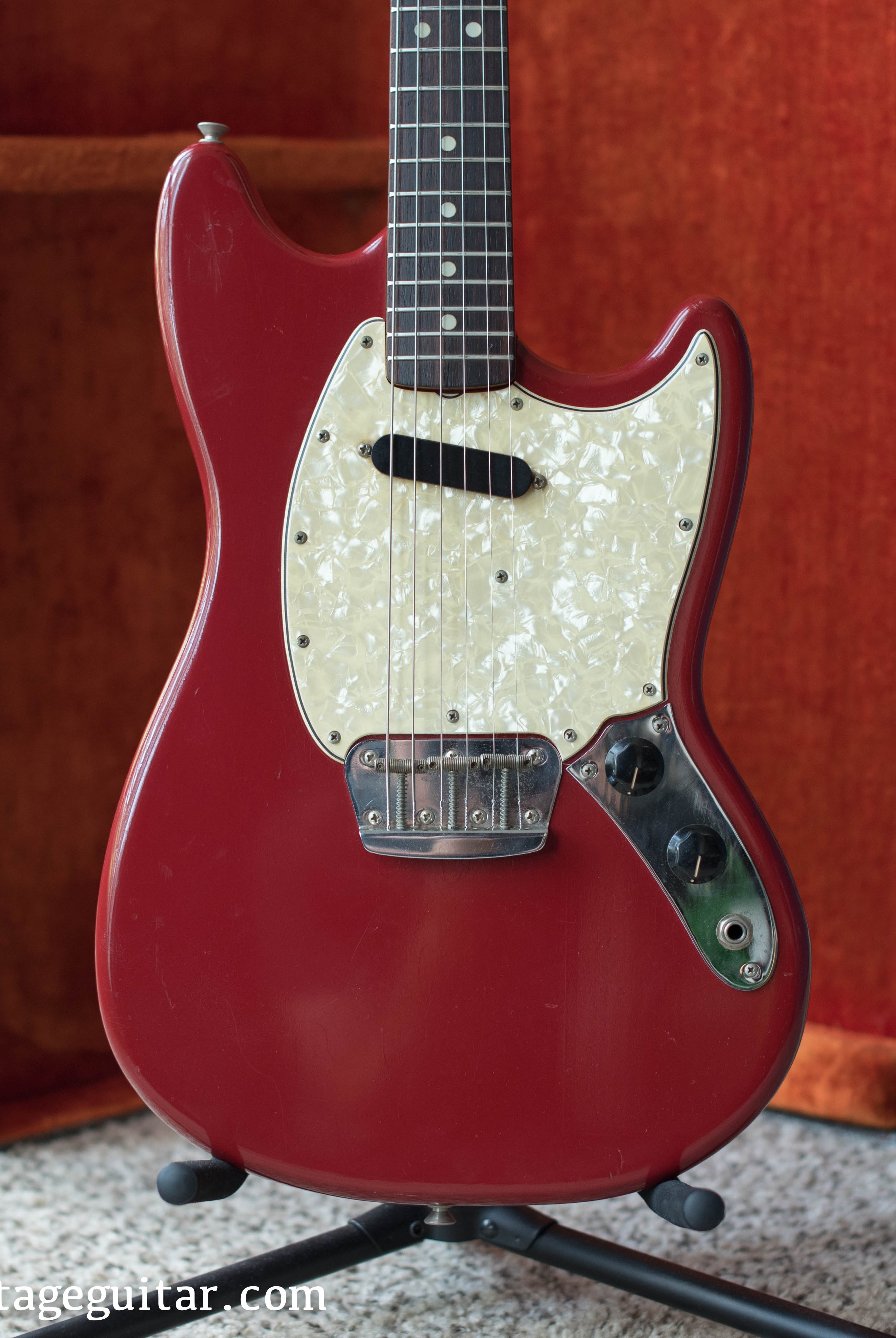 vintage 1966 Fender Musicmaster II Red electric guitar