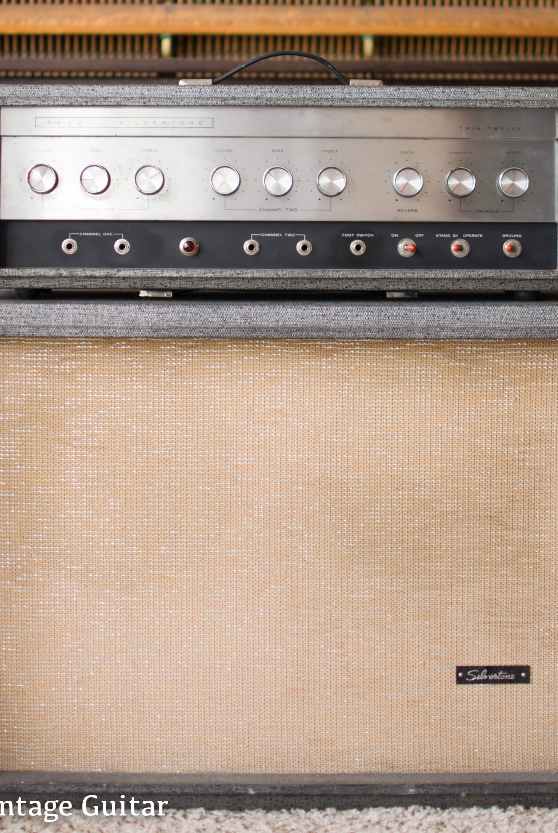 Vintage 1960s Silvertone 1484 Twin Twelve guitar amp