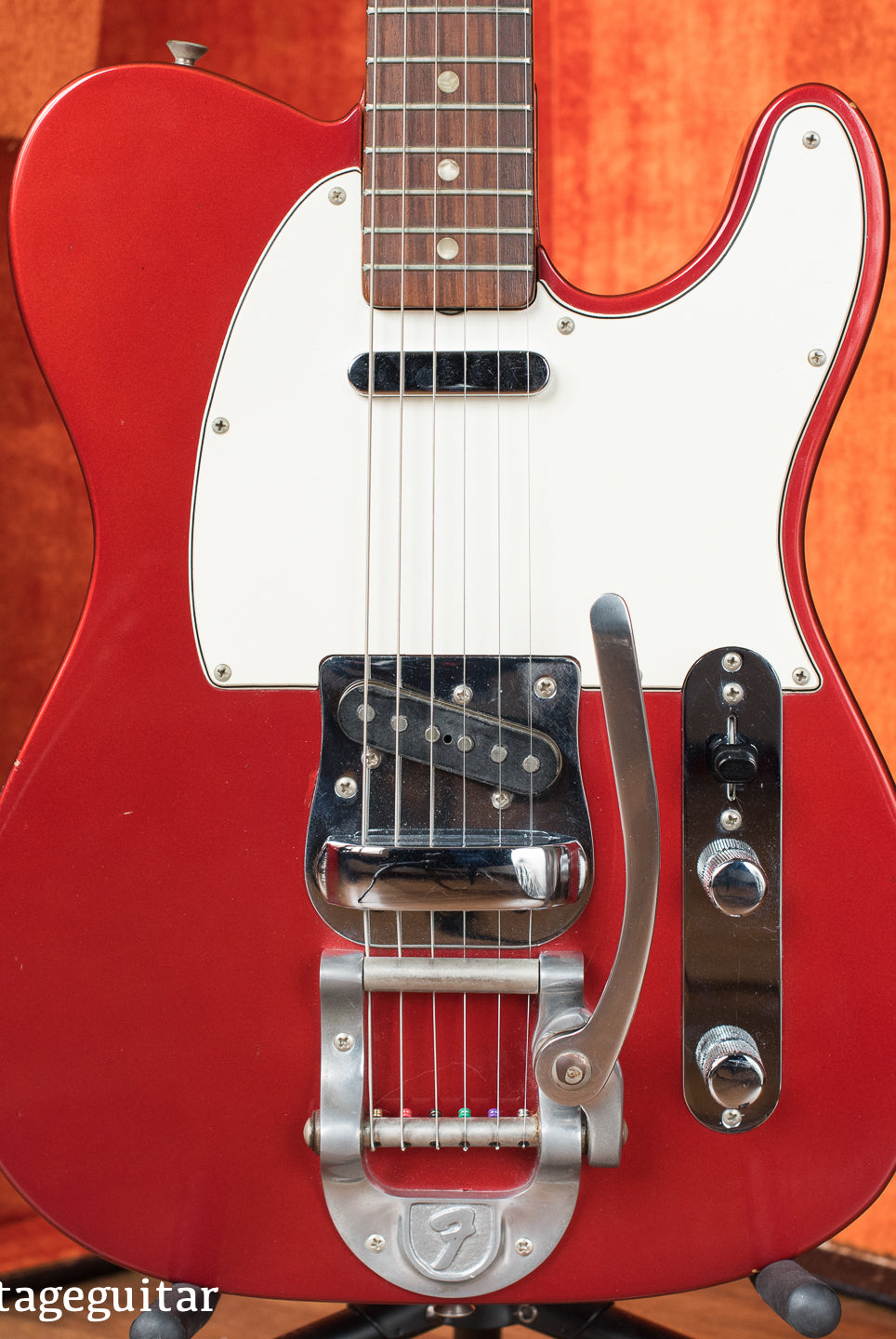 Vintage 1968 Fender Telecaster Candy Apple Red Metallic Bigsby electric guitar