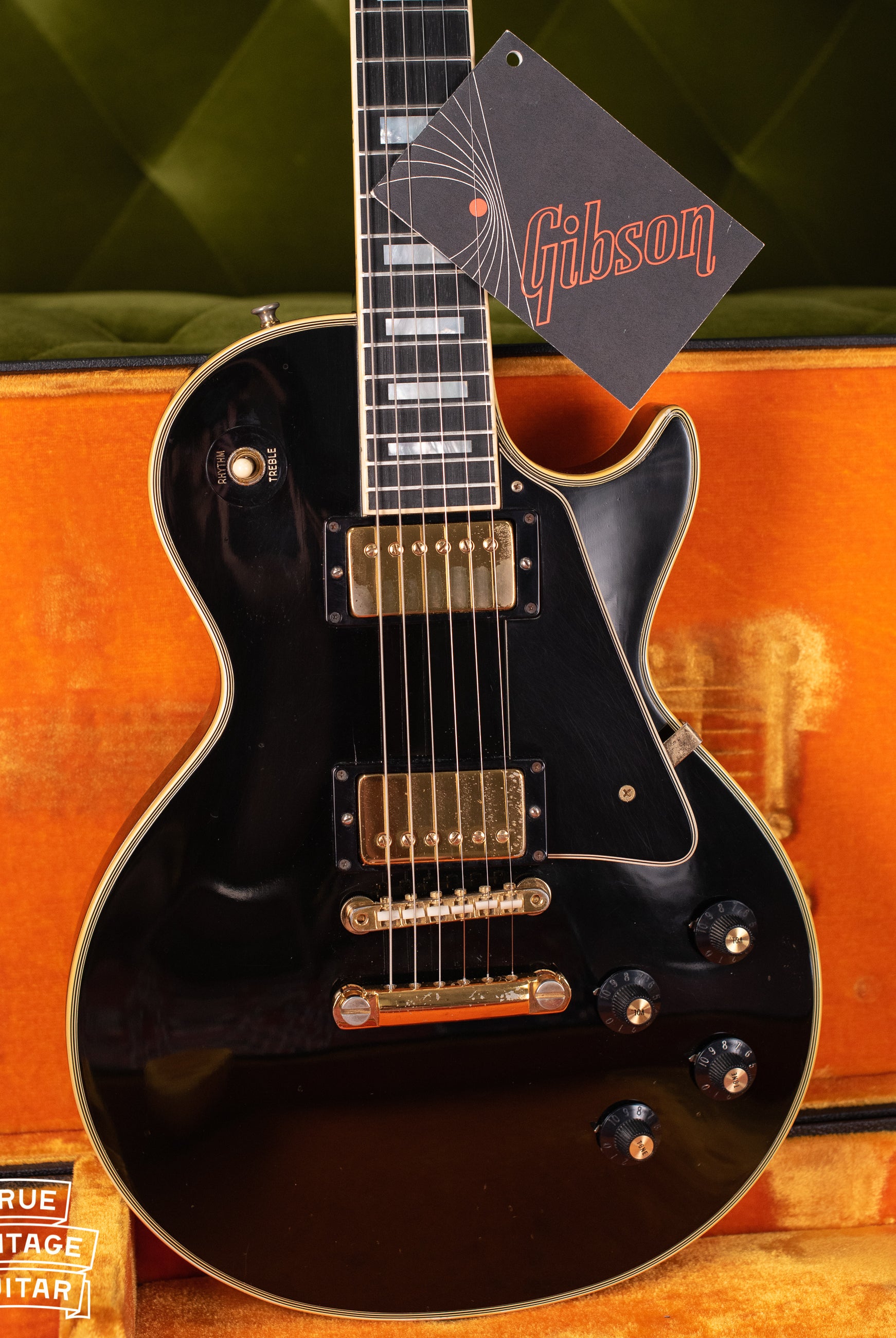 Vintage 1970 Gibson Les Paul Custom black electric guitar