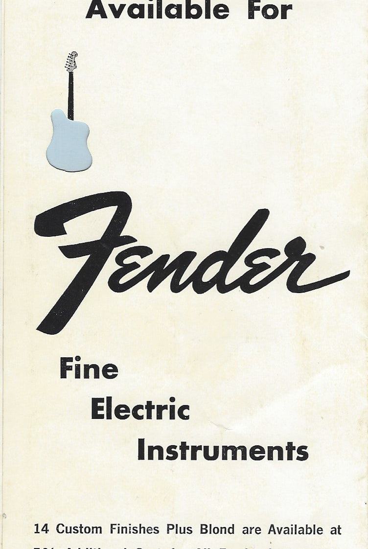 pre-CBS Fender guitars custom color chart 1964