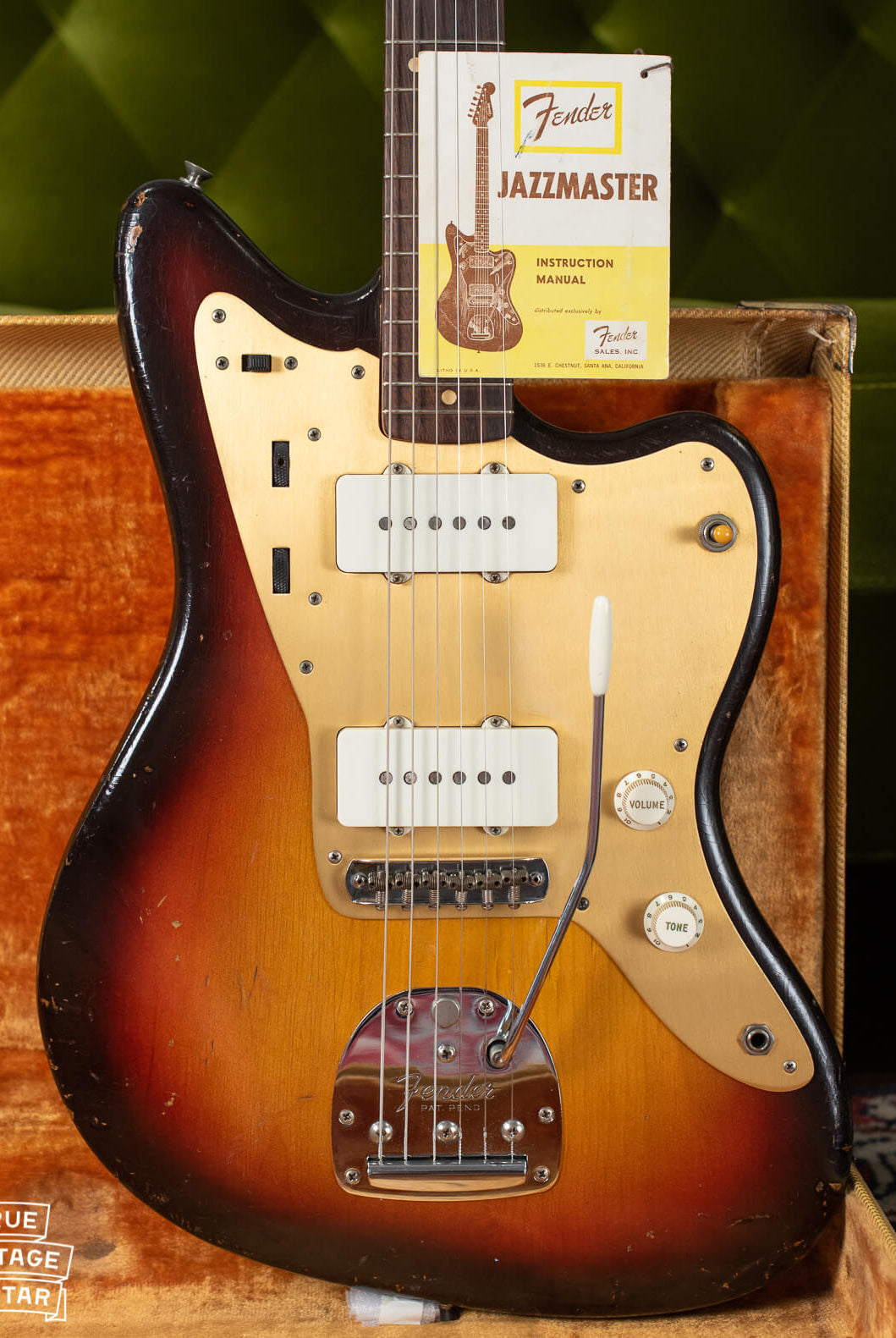 1958 Fender Jazzmaster guitar with gold anodized pickguard