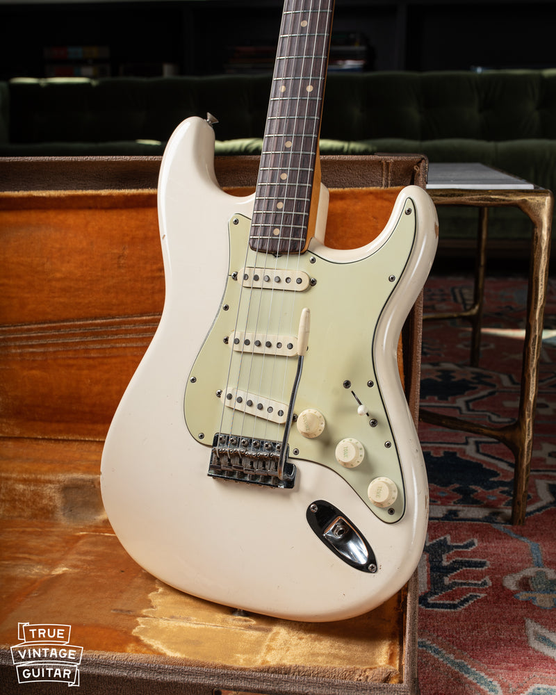 1961 Fender Stratocaster guitar with Olympic White finish