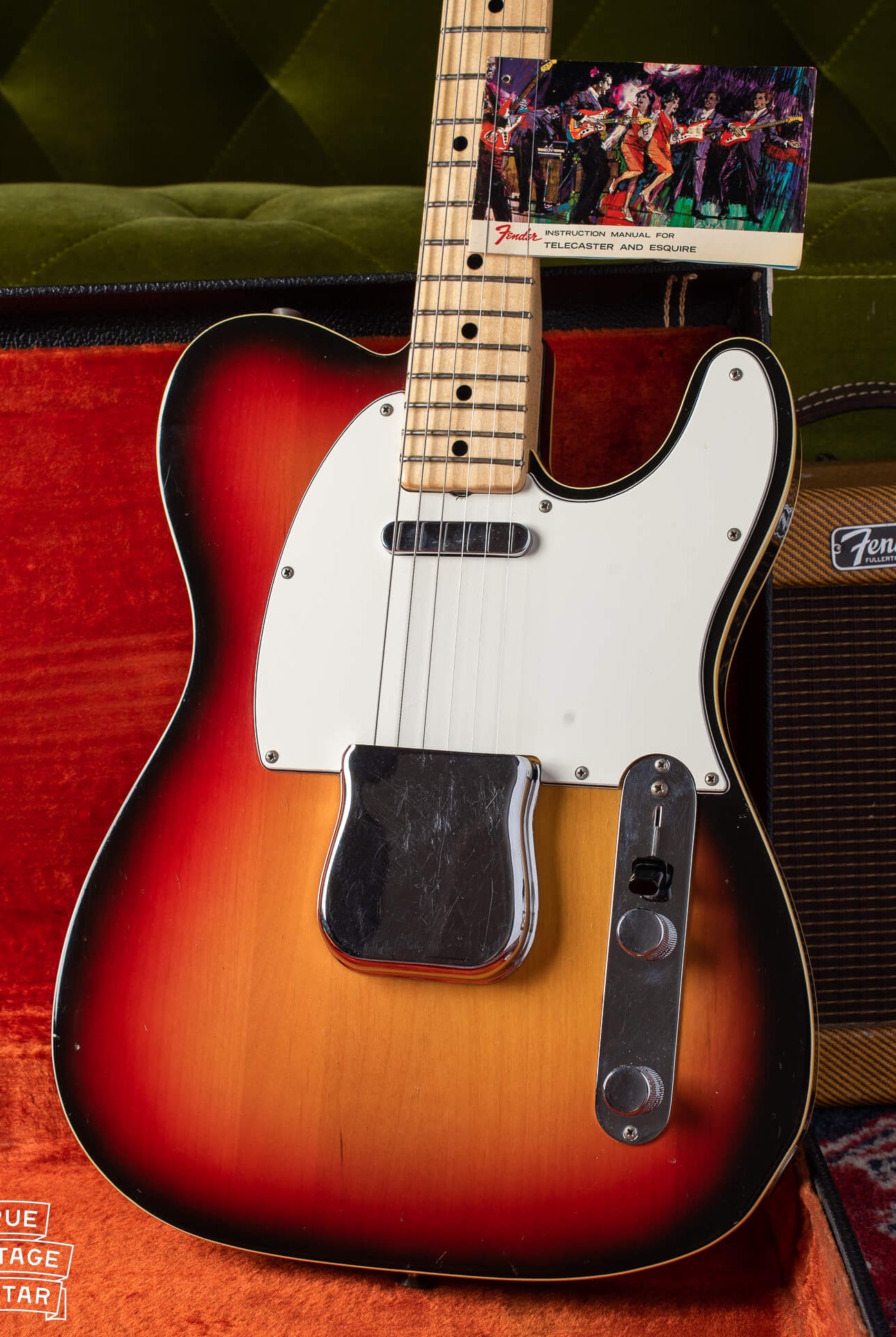 1971 Fender Telecaster Custom with Sunburst finish and double bound with white plastic edge binding