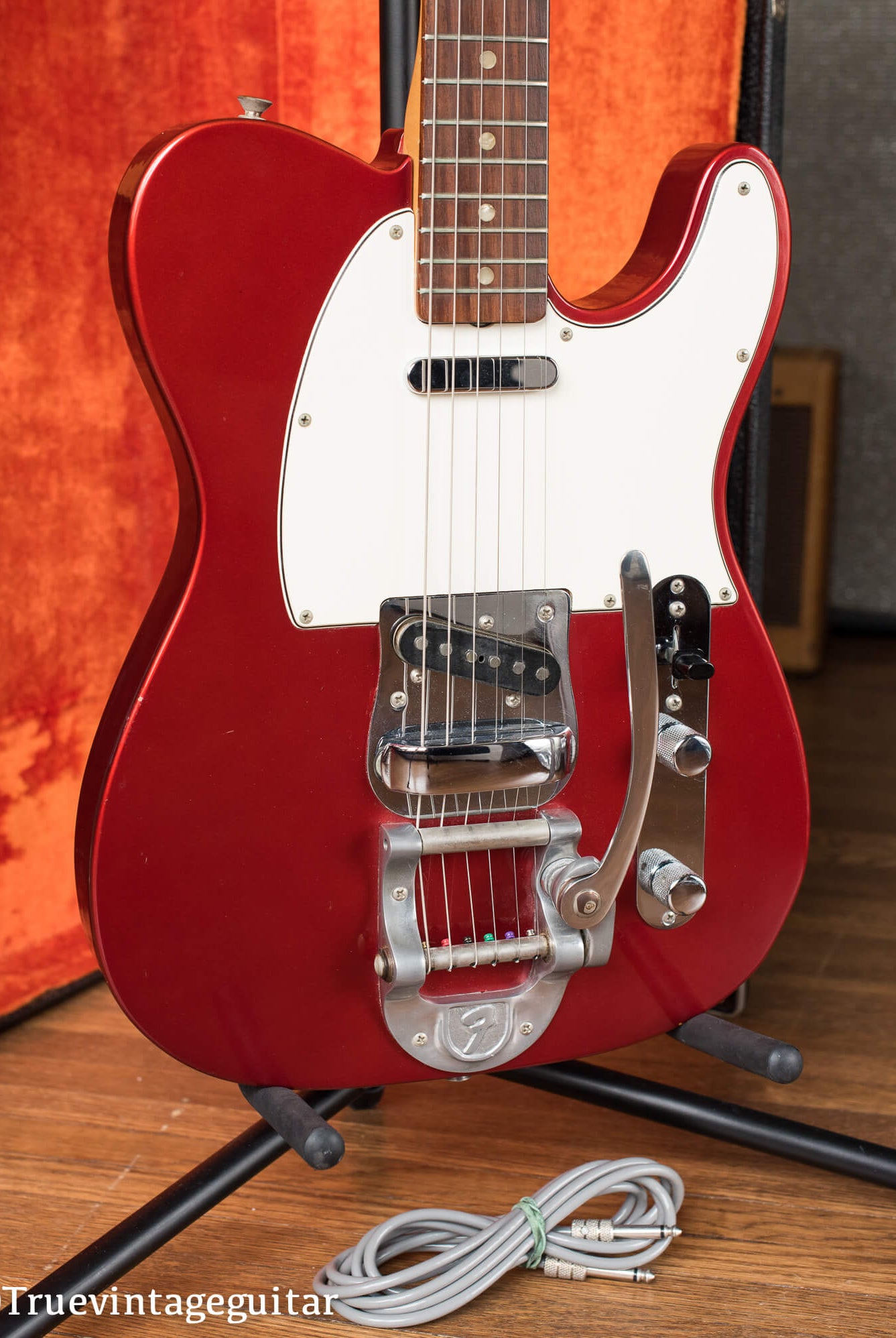 Fender Telecaster Red 1968 with Bigsby. How to date Fender Telecaster and Values.