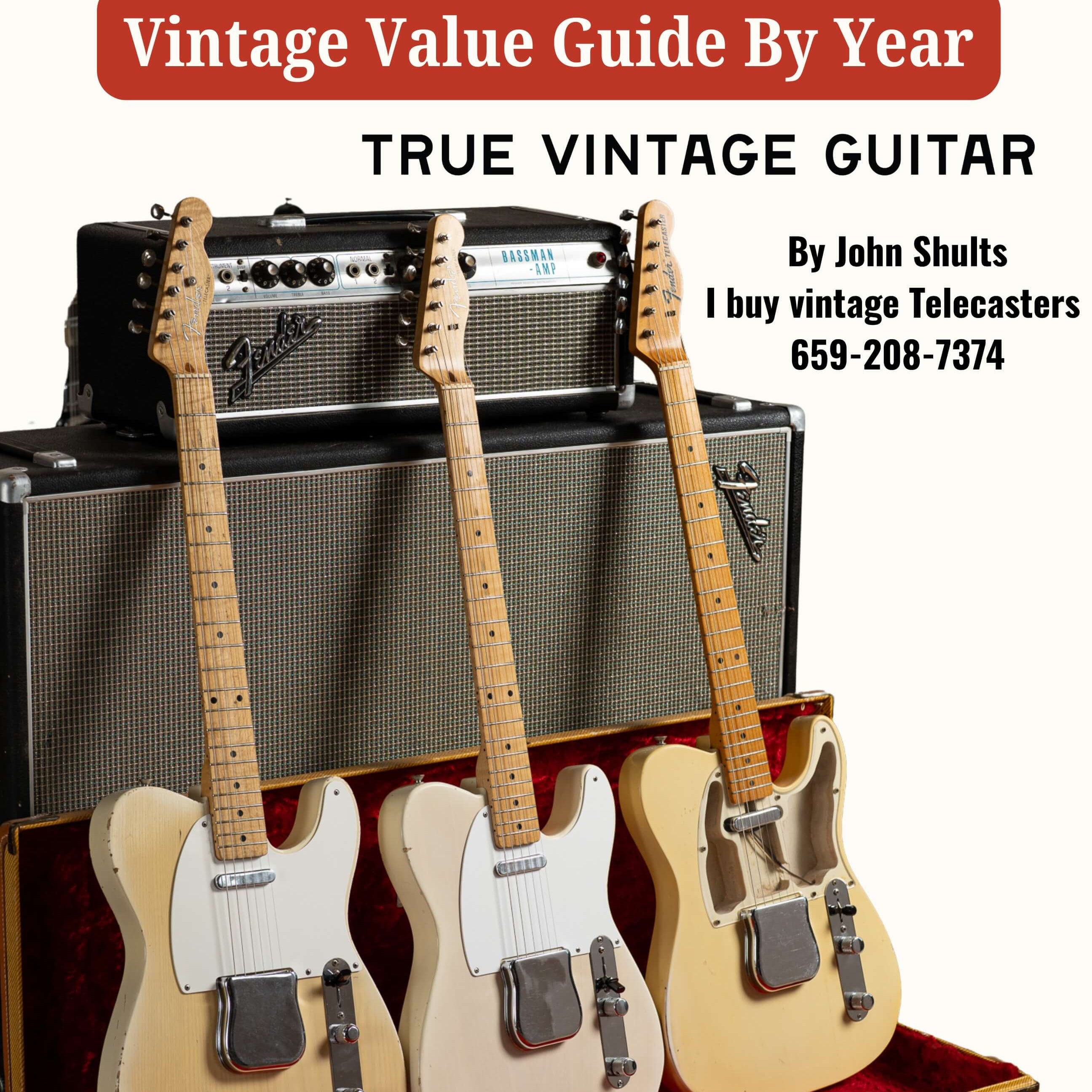 Expert value guide for vintage Fender Telecaster, Broadcaster, and Esquire guitars from the 1950s and 1960s.