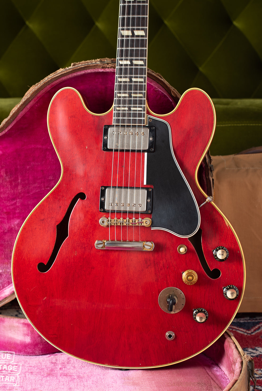 1960 Gibson ES-345 TDC guitar with Cherry Red finish, stop tail, and long pickguard