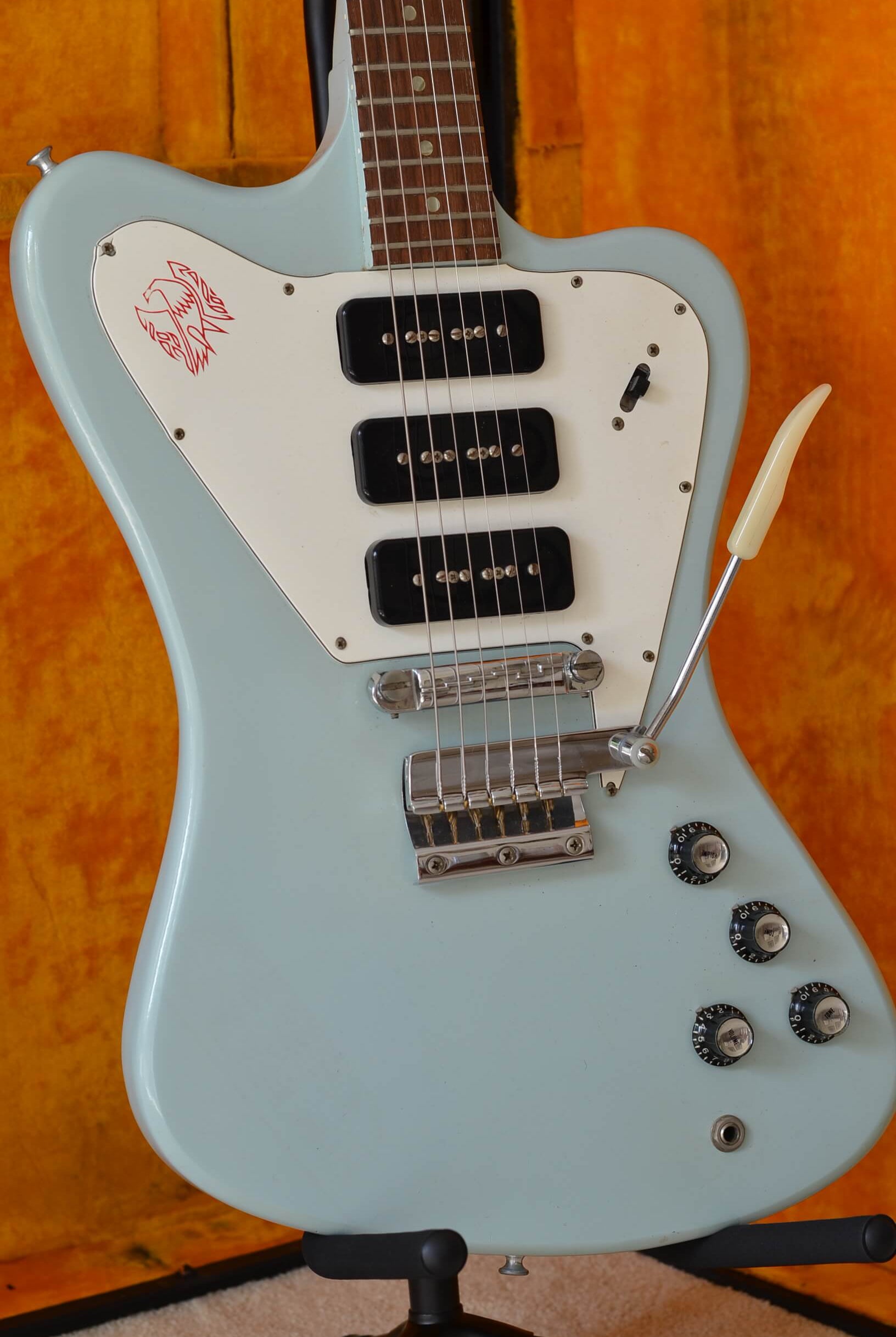 Gibson Firebird III 1968 Frost Blue color, light blue, powder blue.