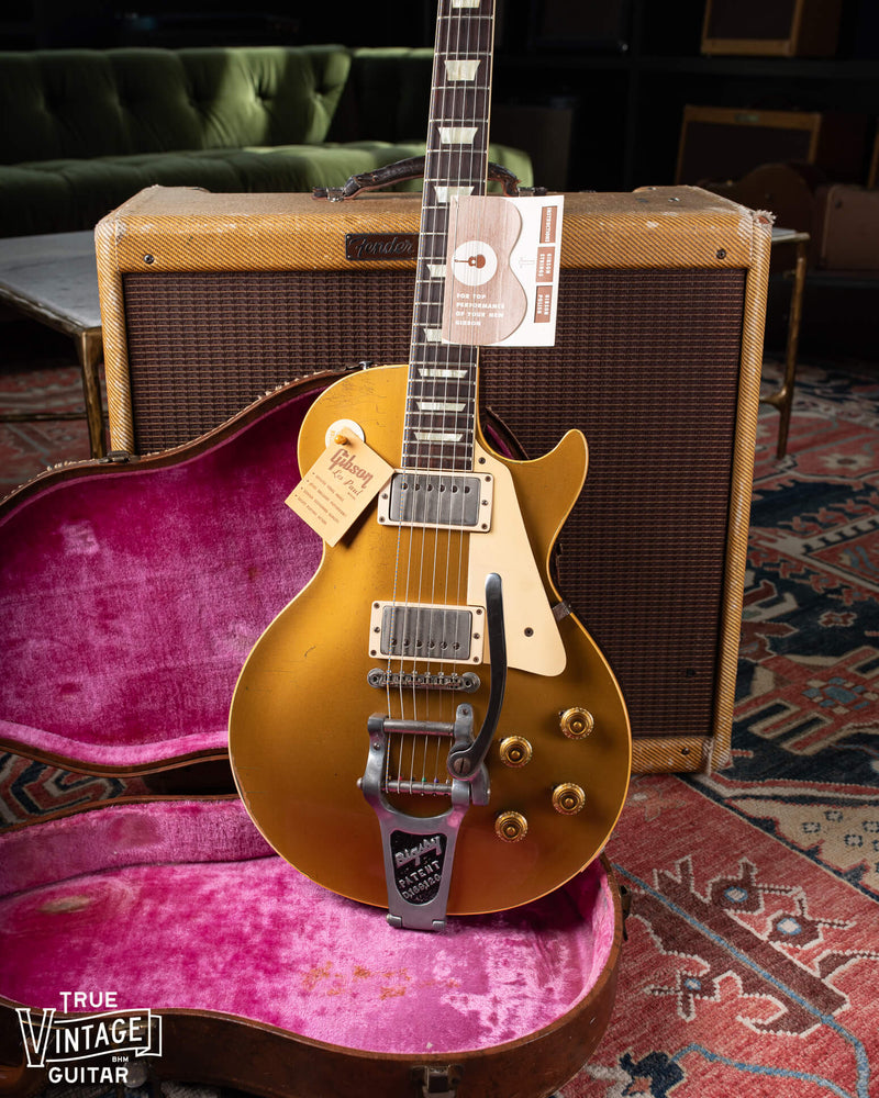 Gibson Les Paul gold 1957-1958 goldtop guitar with humbucker pickups