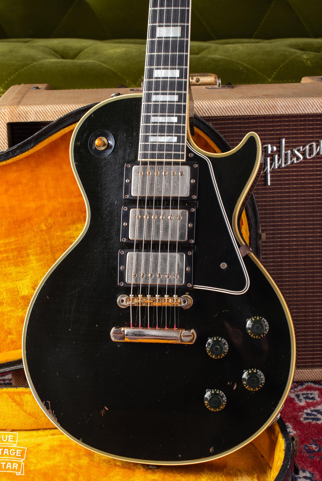 Gibson Les Paul Custom made in 1958 in black finish with three pickps