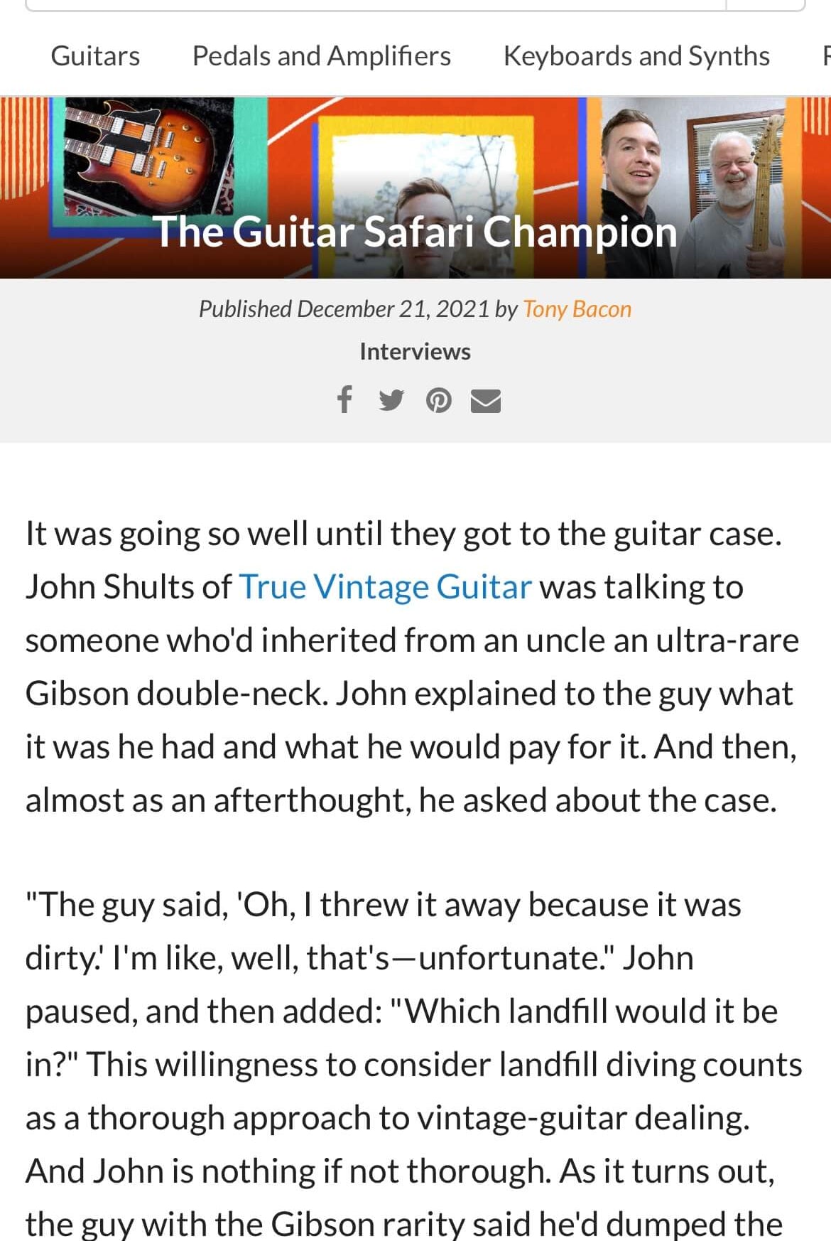 Reverb.com's Guitar Collector Champion