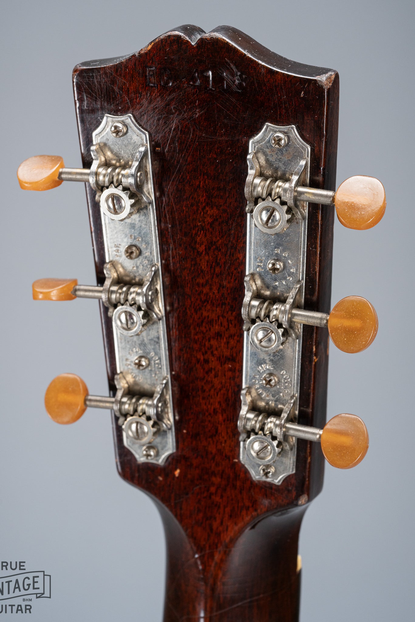 1939 Gibson J35 Sunburst Back of Headstock