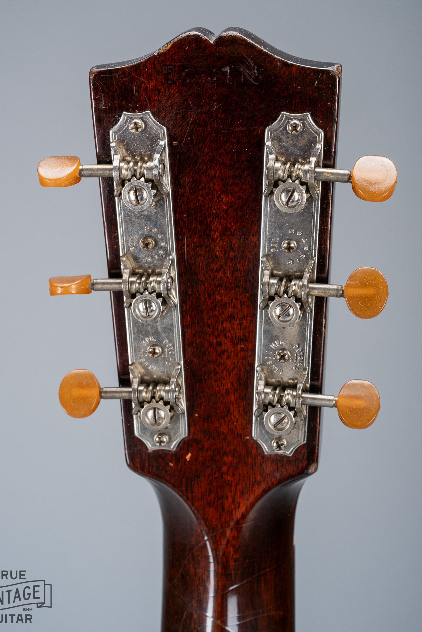 1939 Gibson J35 Sunburst Back of Headstock