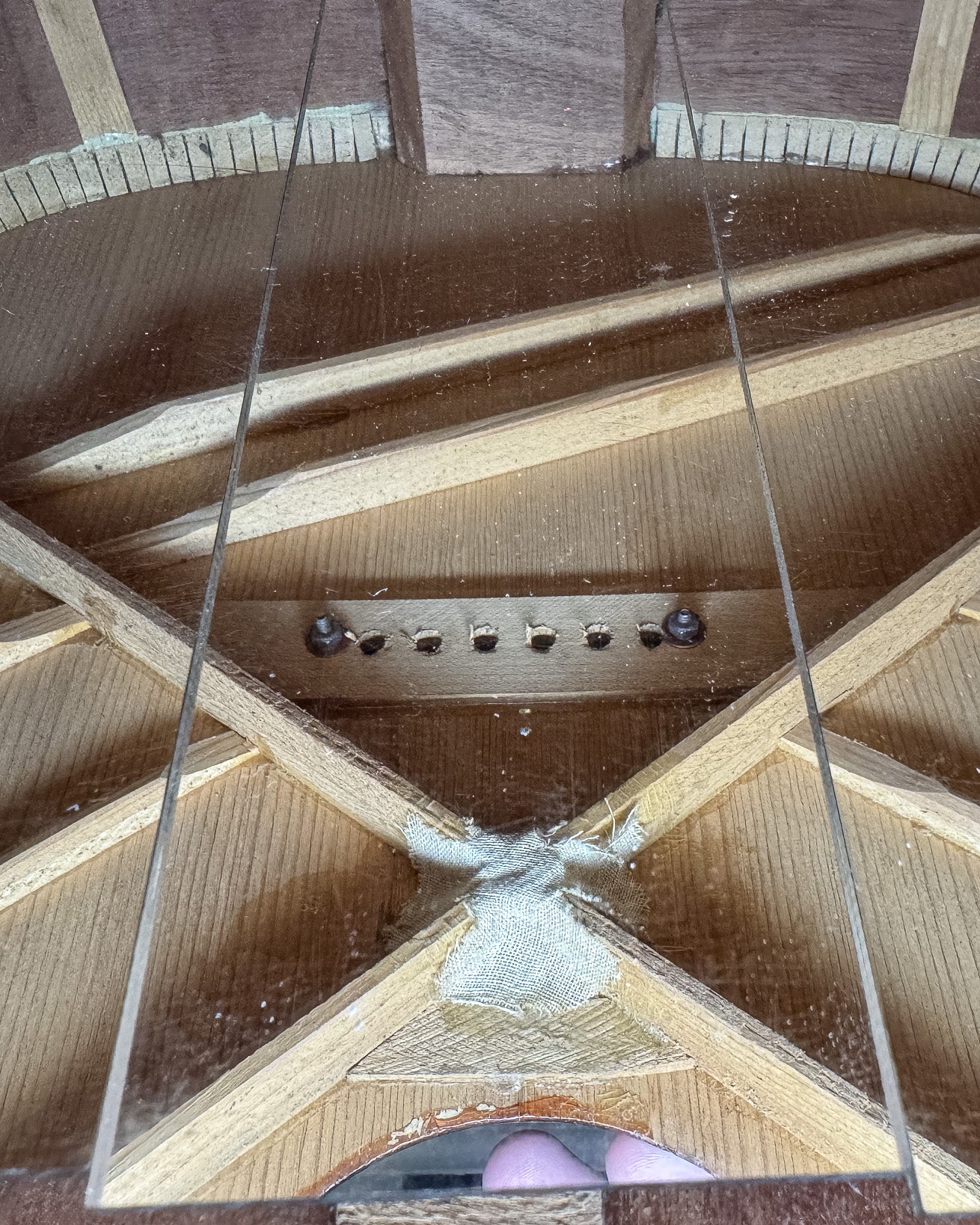 1939 Gibson J35 Sunburst Interior bracing and Bridge Plate