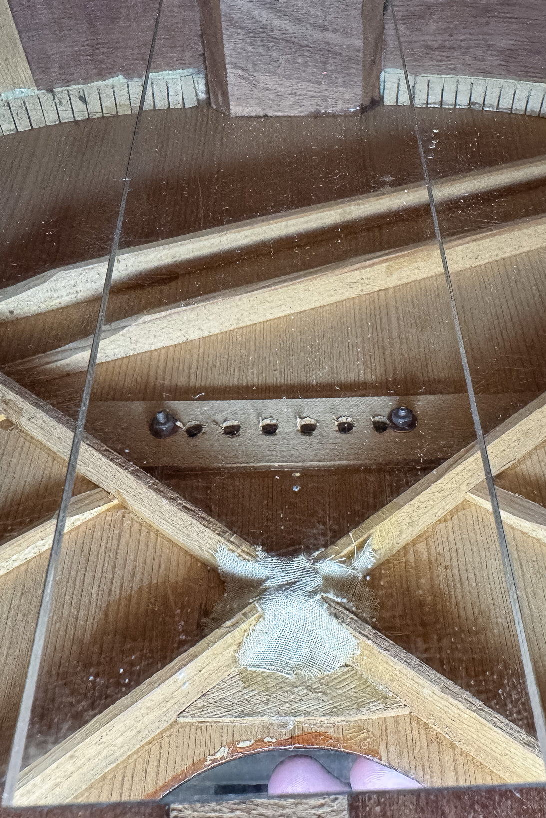 1939 Gibson J35 Sunburst Interior bracing and Bridge Plate