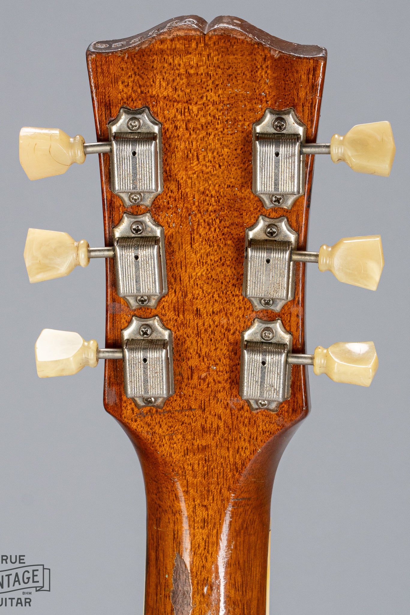 back of 1952 Gibson Les Paul Standard Goldtop guitar neck and headstock