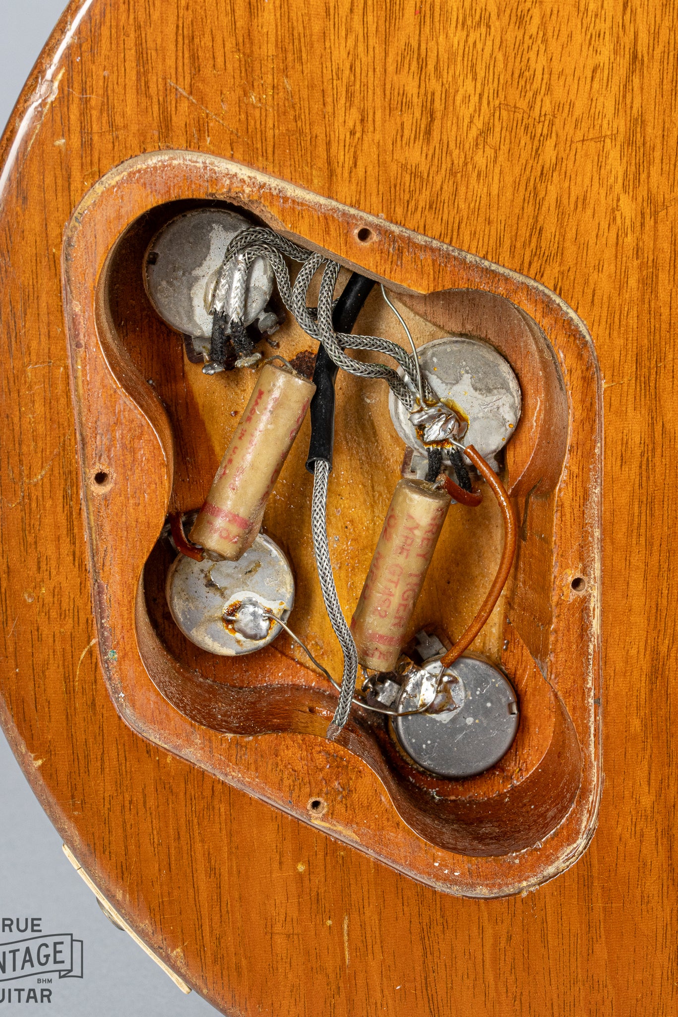 1954 Gibson Les Paul Standard Goldtop Interior control cavity wiring pots