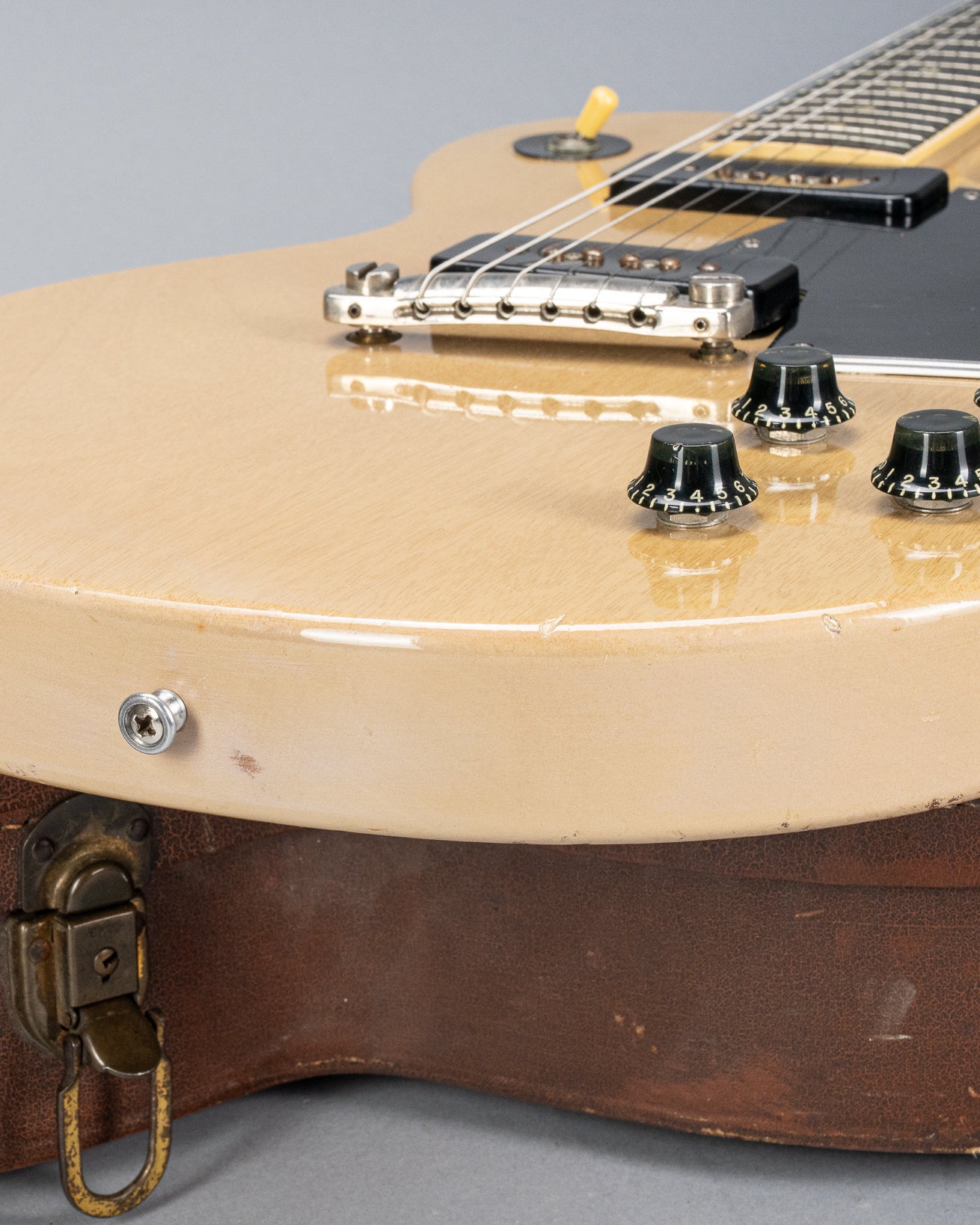 1956 Gibson Les Paul Special TV Yellow guitar overspray