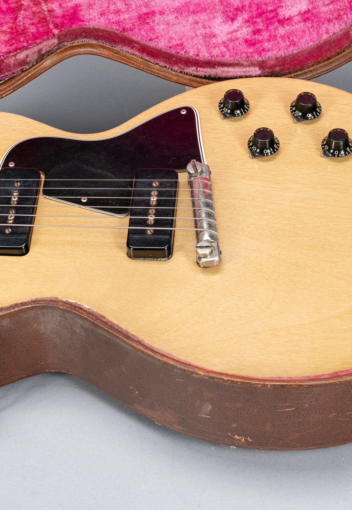 1956 Gibson Les Paul Special TV Yellow guitar body in original case