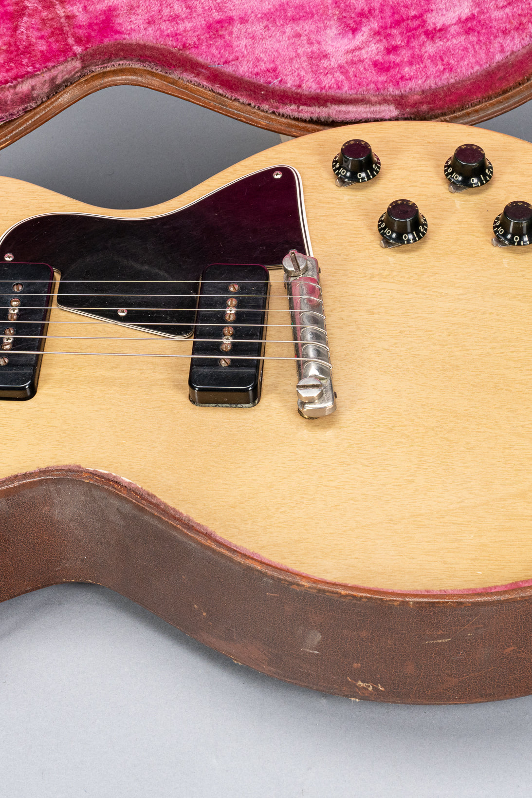 1956 Gibson Les Paul Special TV Yellow guitar body in original case