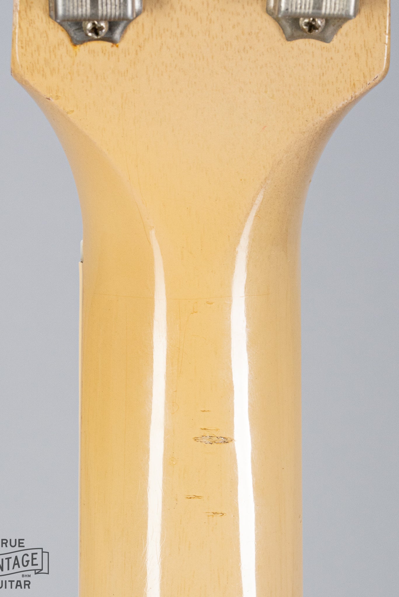 back 1956 Gibson Les Paul Special TV Yellow guitar neck, headstock