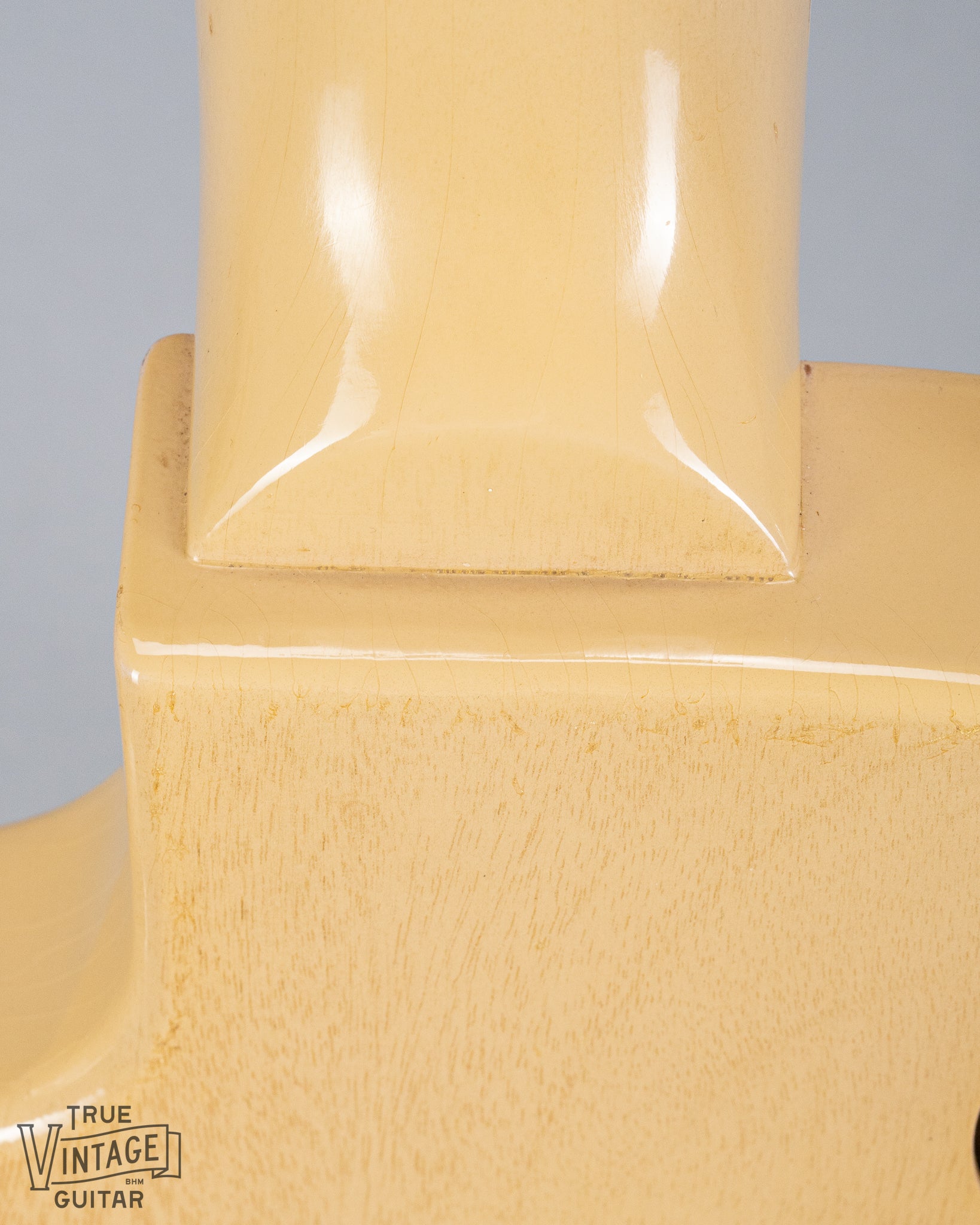 1956 Gibson Les Paul Special TV Yellow guitar neck heel joint