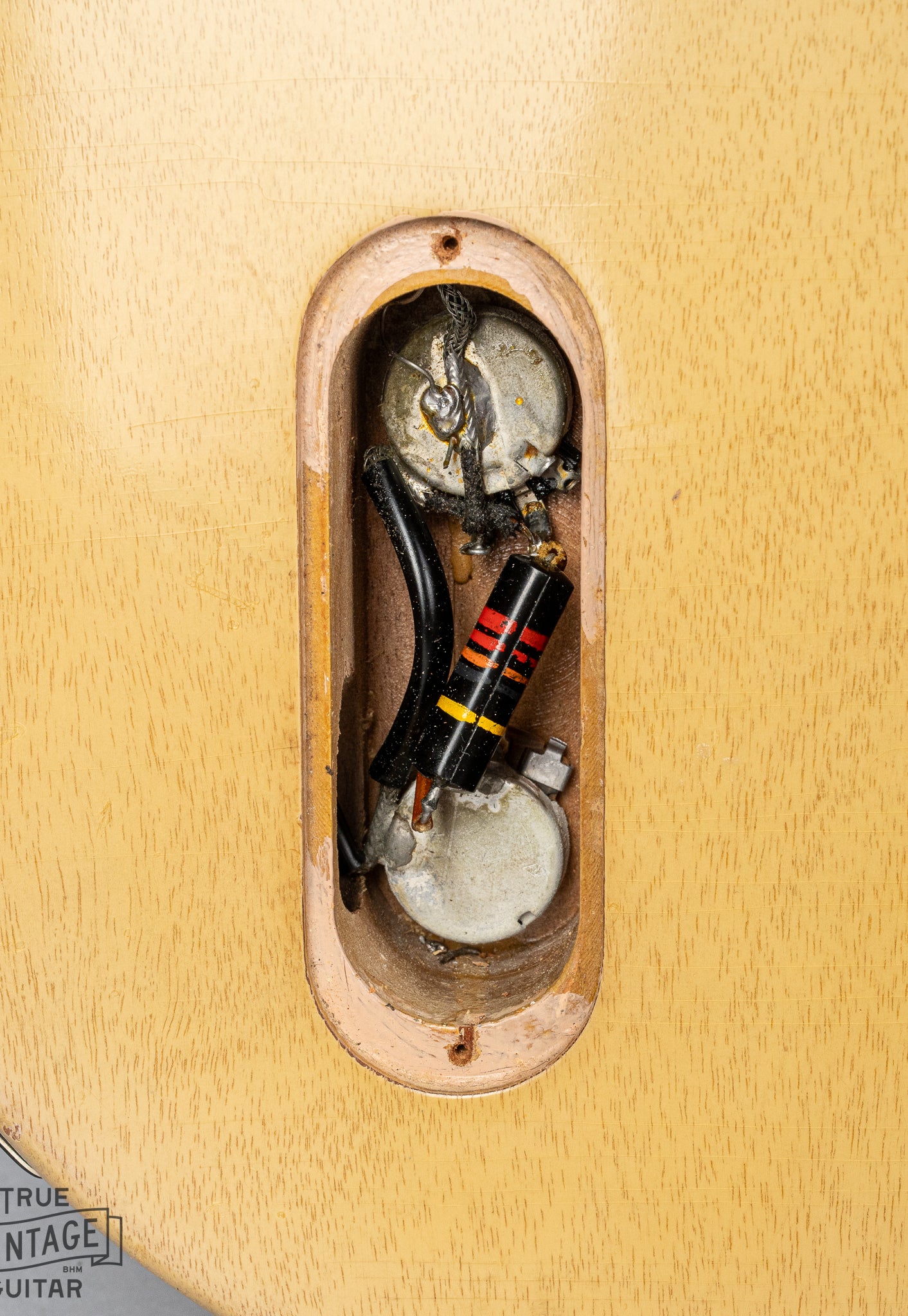 1956 Gibson Les Paul TV Model control cavity pots, wiring, electronics