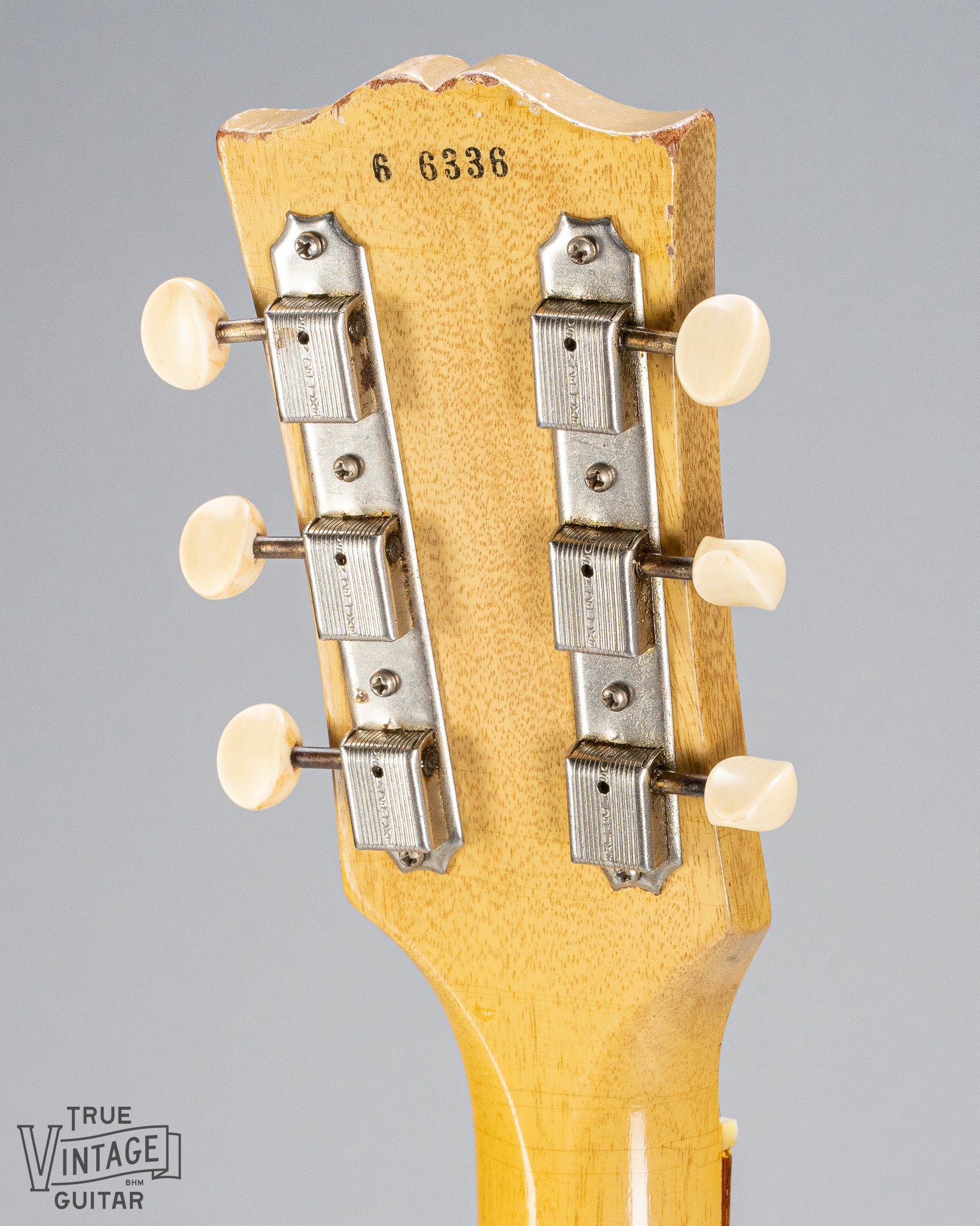 back of Gibson Les Paul TV Model guitar headstock tuners serial number