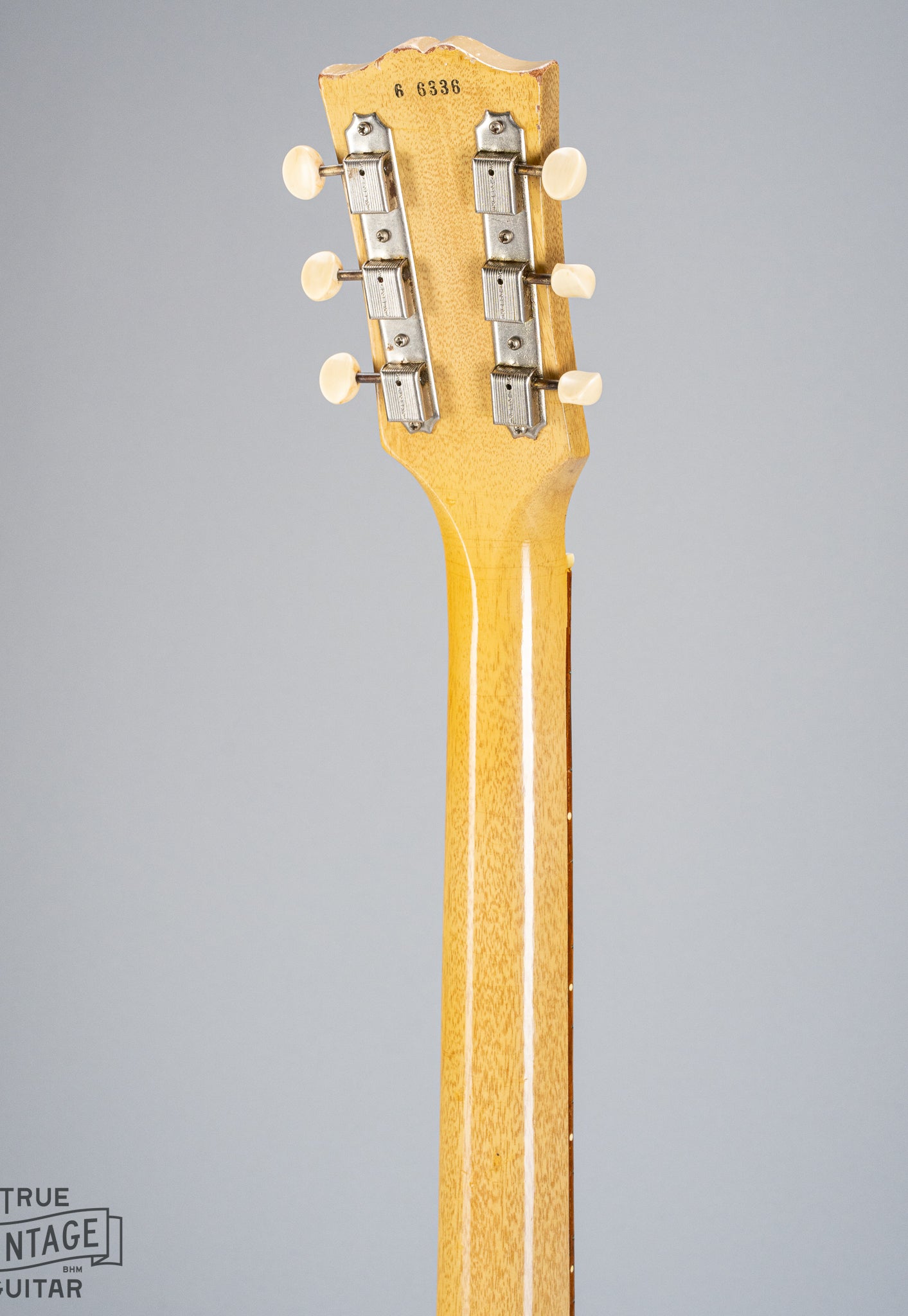 back of Gibson Les Paul TV Model guitar headstock serial number neck tuners