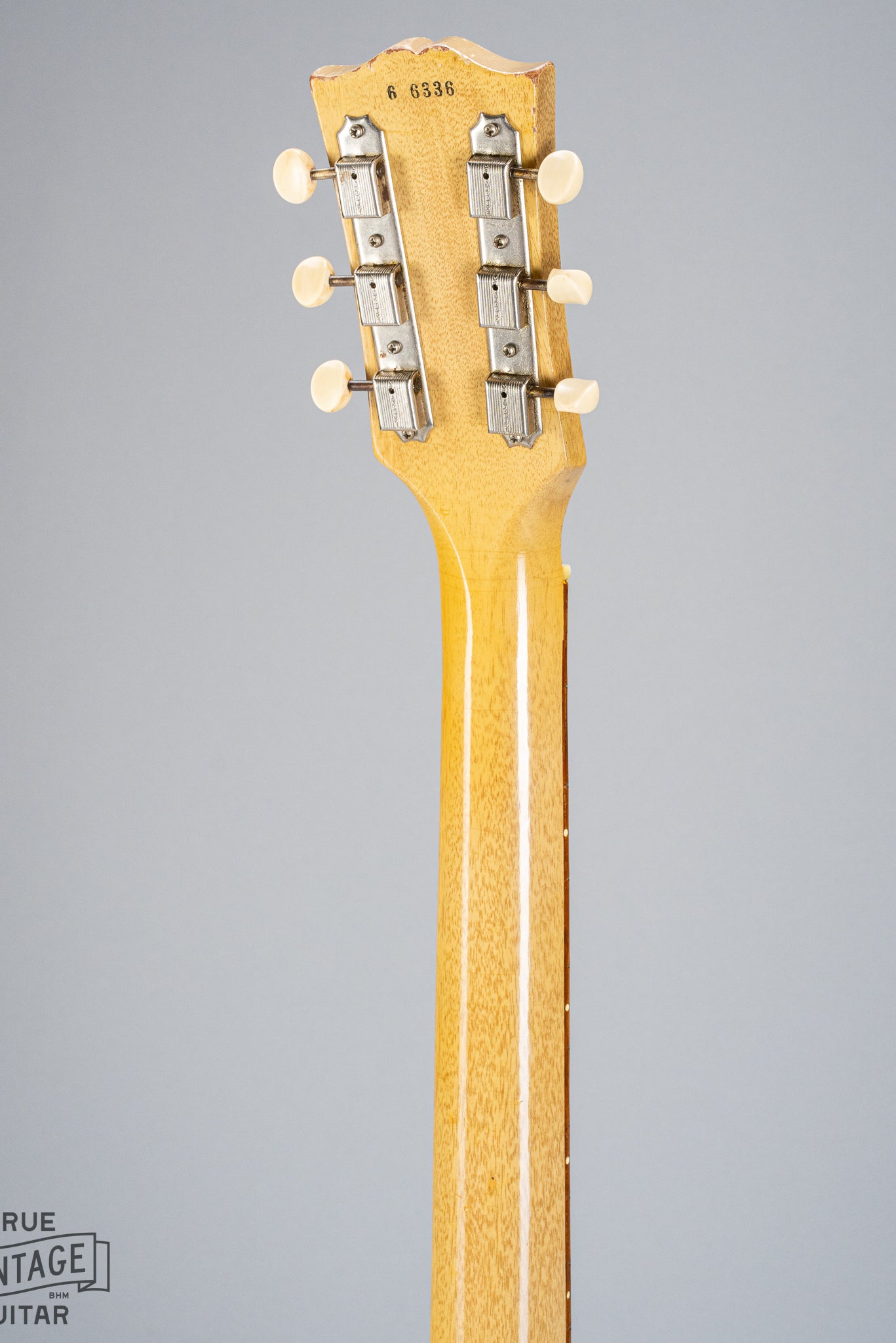 back of Gibson Les Paul TV Model guitar headstock serial number neck tuners