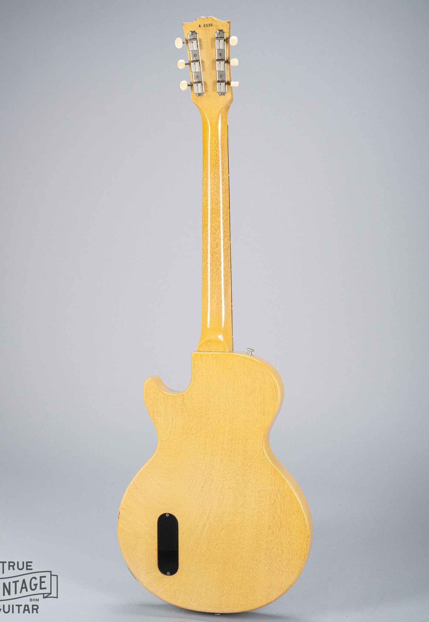 Back of 1956 Gibson Les Paul TV Model guitar body neck headstock serial number