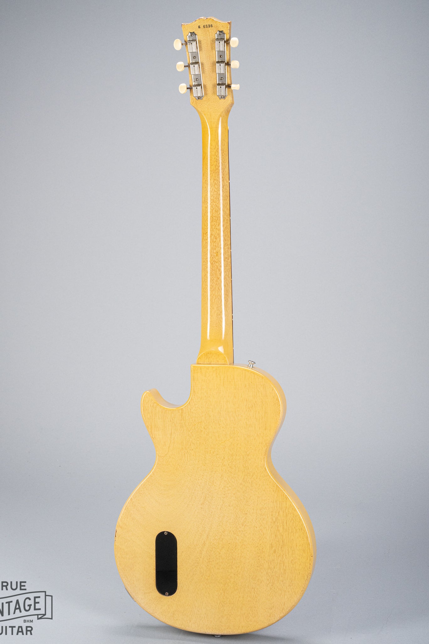 Back of 1956 Gibson Les Paul TV Model guitar body neck headstock serial number