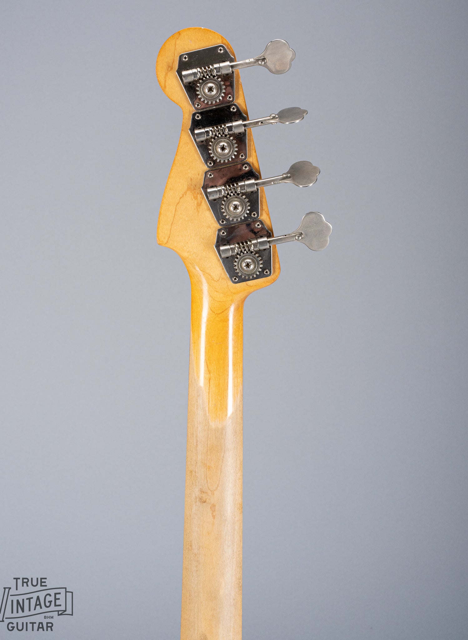 back of 1959 Fender Precision Bass P Bass Sunburst neck and headstock