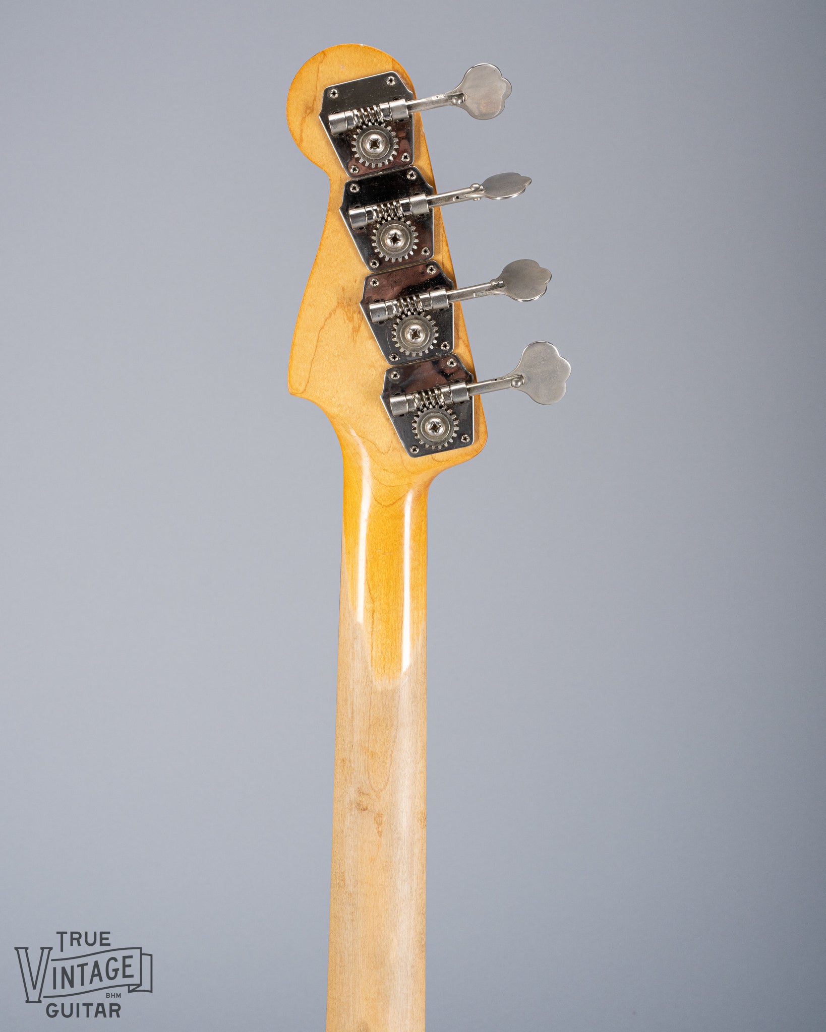 back of 1959 Fender Precision Bass P Bass Sunburst neck and headstock
