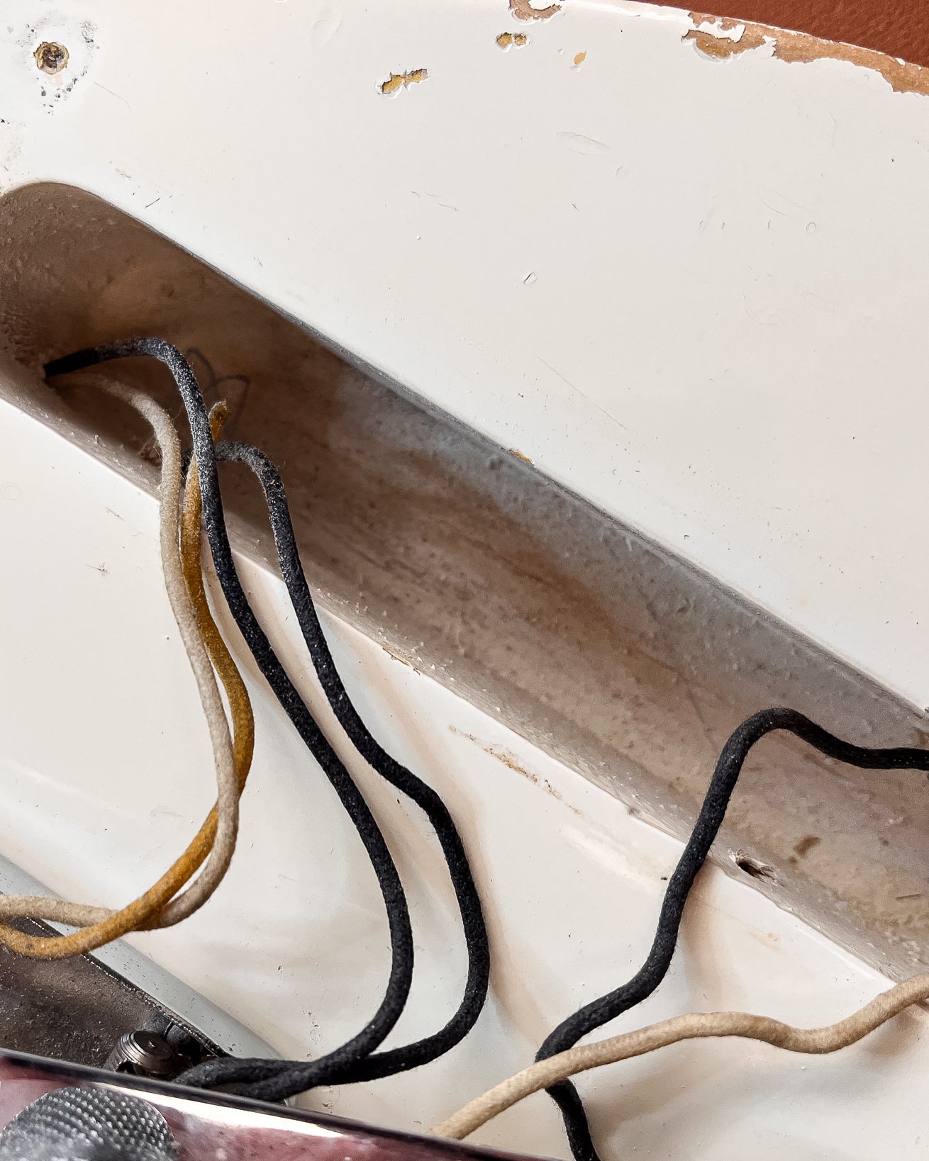 Olympic White 1960 Fender Telecaster control cavity