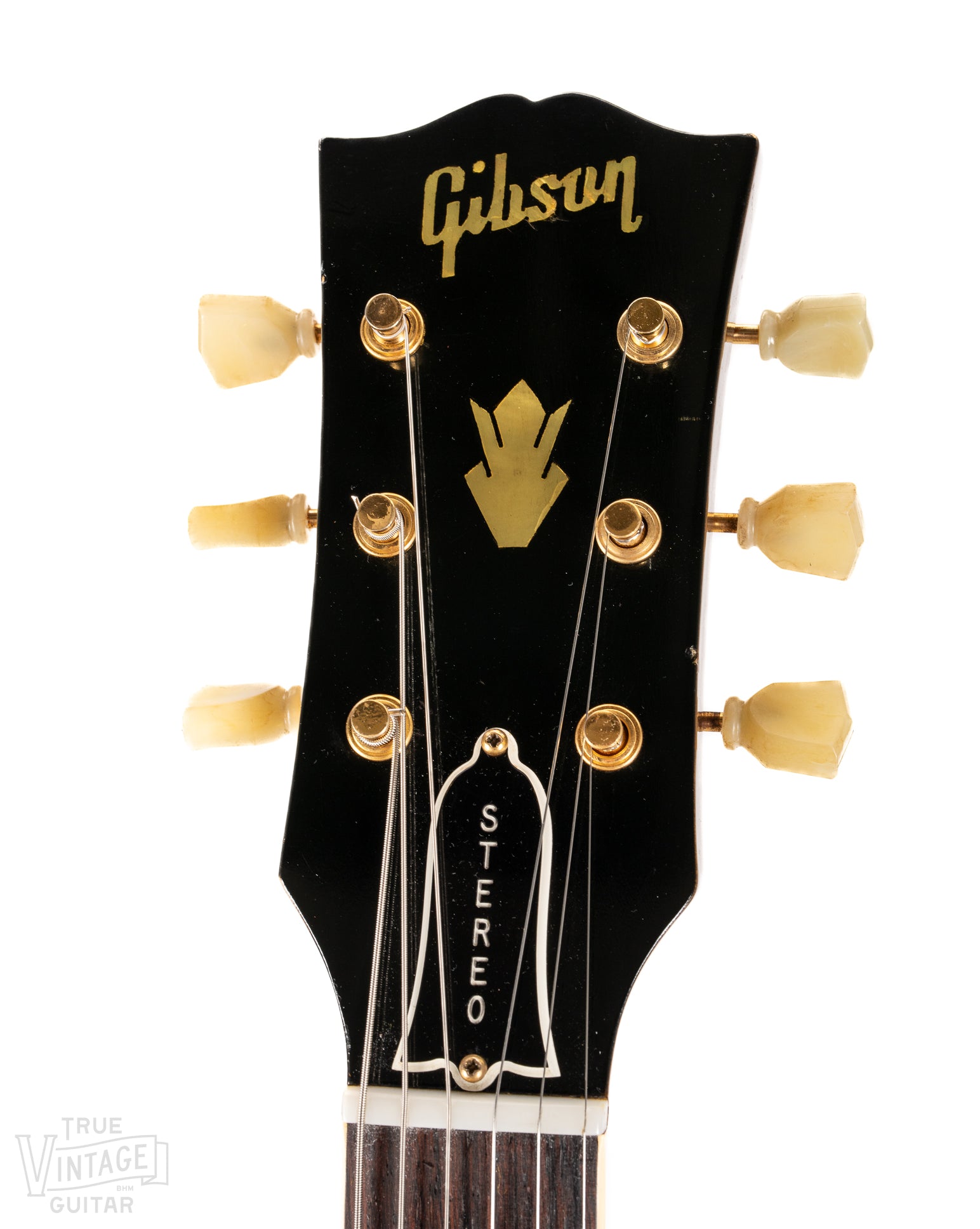 Front of 1960 Gibson ES-345 Headstock Sunburst