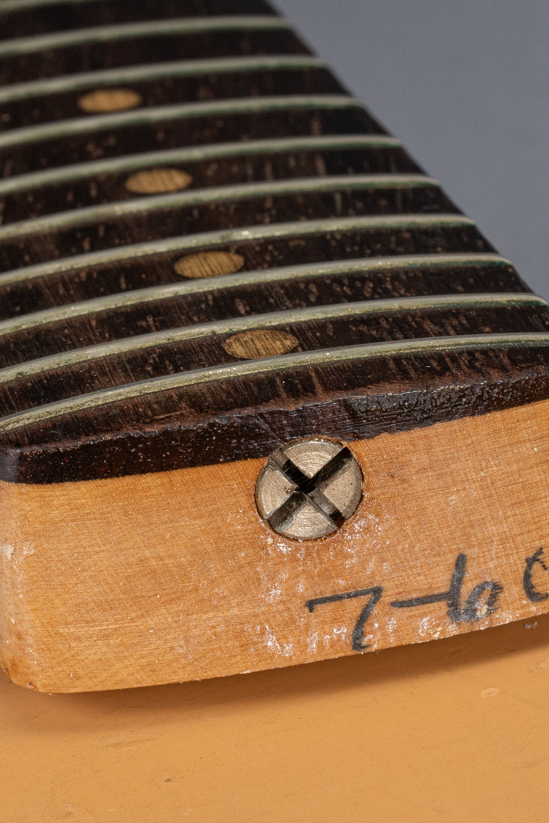 1960 Fender Musicmaster desert sand guitar neck heel date truss rod fretboard