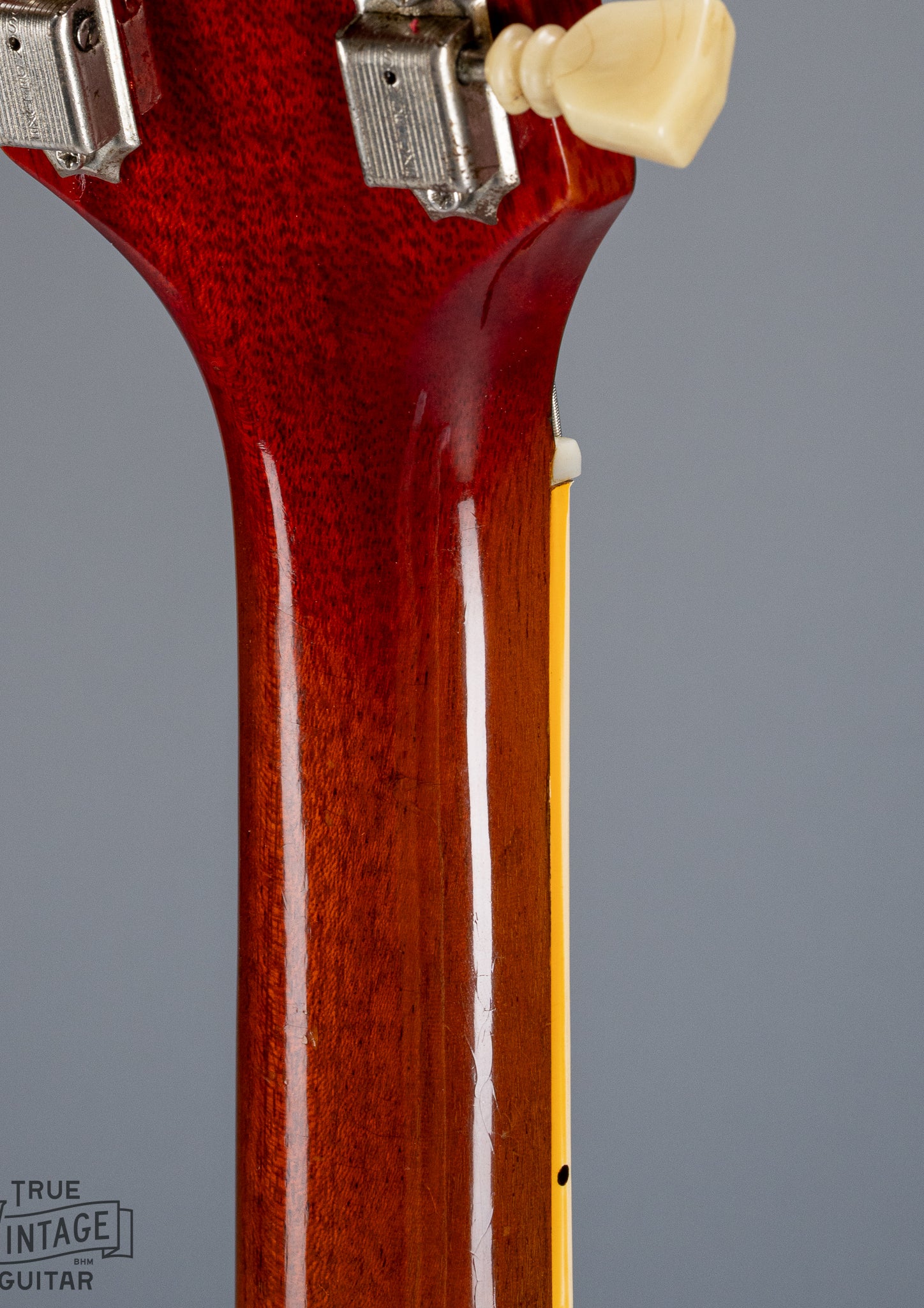Back of 1961 Gibson Les Paul Standard Cherry Neck and Headstock Joint