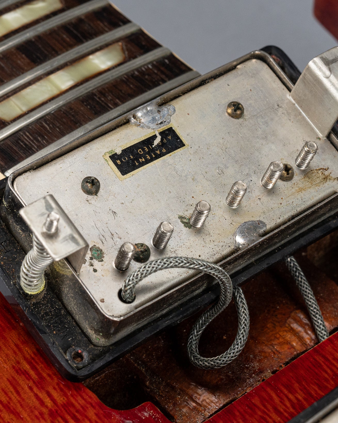 Back of 1961 Gibson Les Paul Standard Cherry Original PAF Neck Pickup