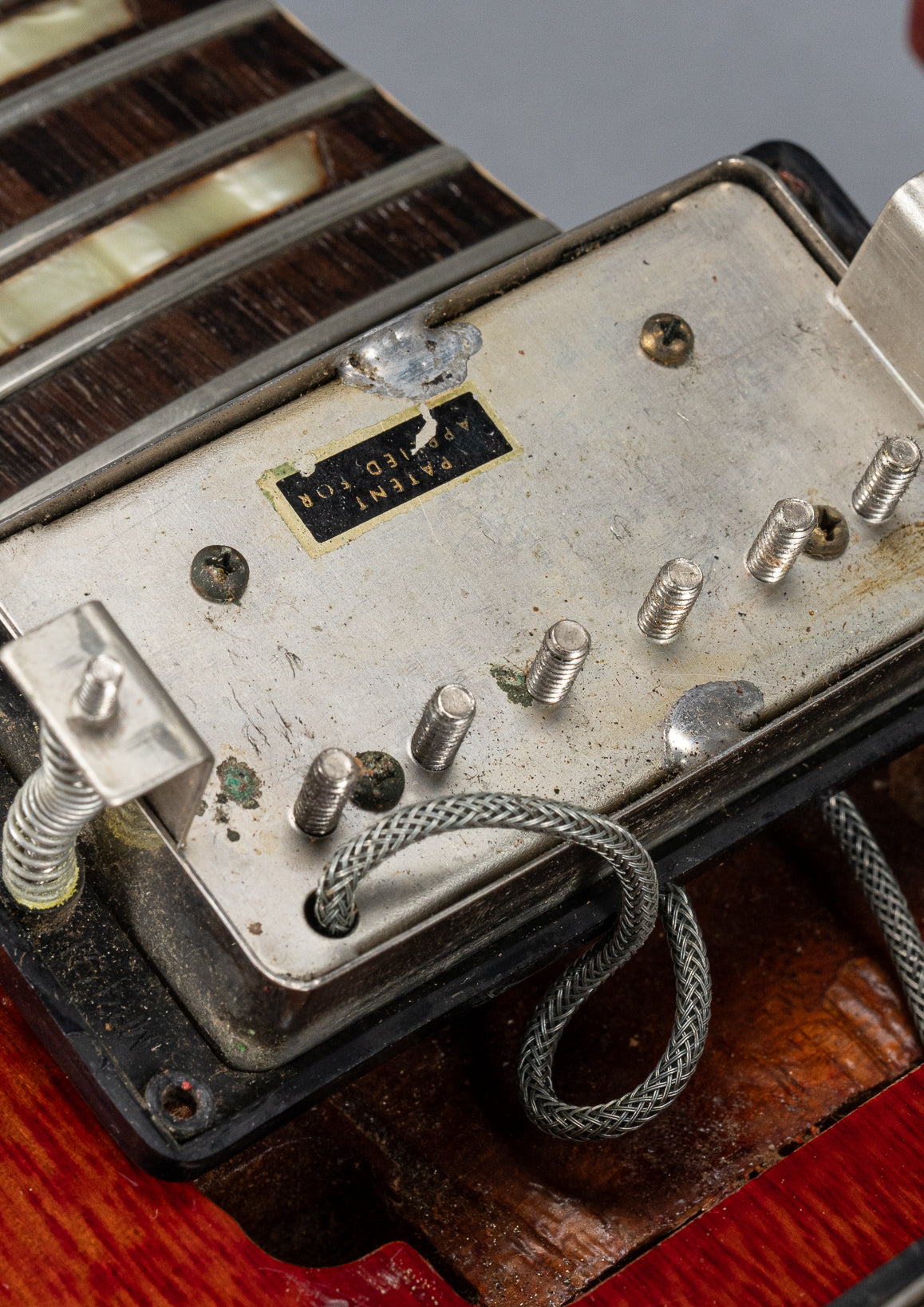 Back of 1961 Gibson Les Paul Standard Cherry Original PAF Neck Pickup
